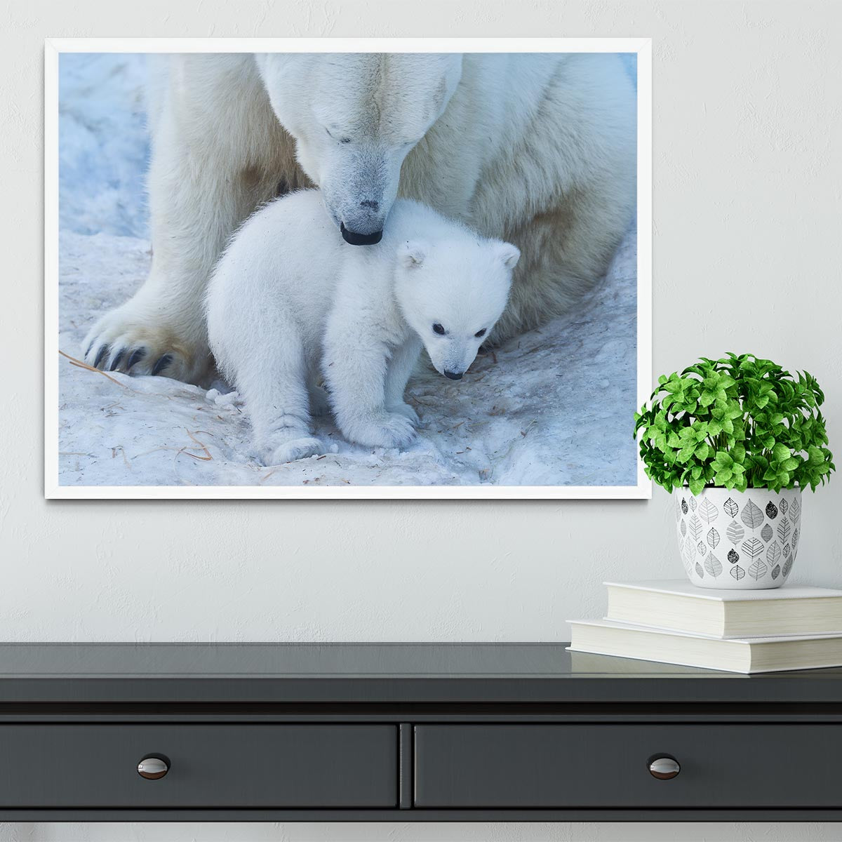 Polar bear Mother Framed Print - 1x -6