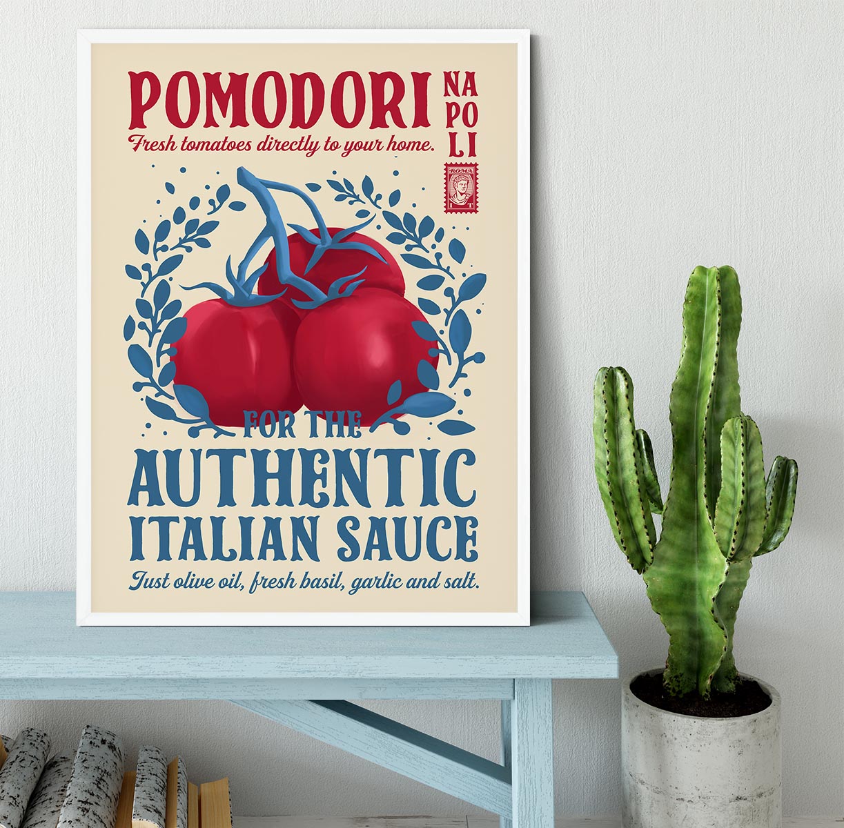 Pomodori Kitchen print Framed Print - Canvas Art Rocks -6