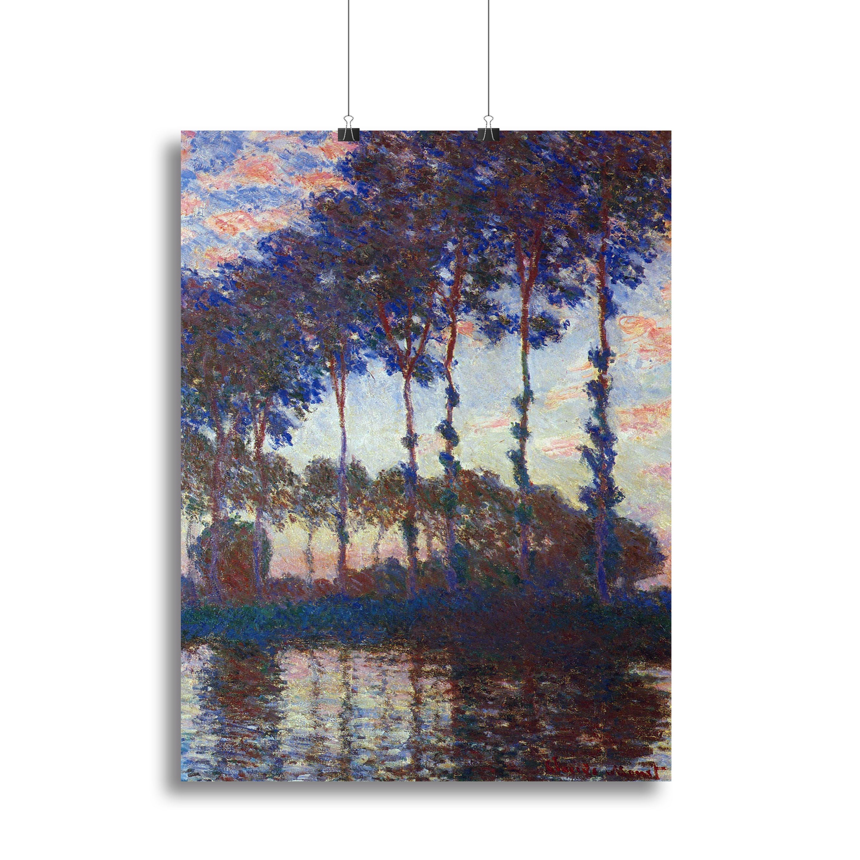 Poplars sunset by Monet Poster - Unframed