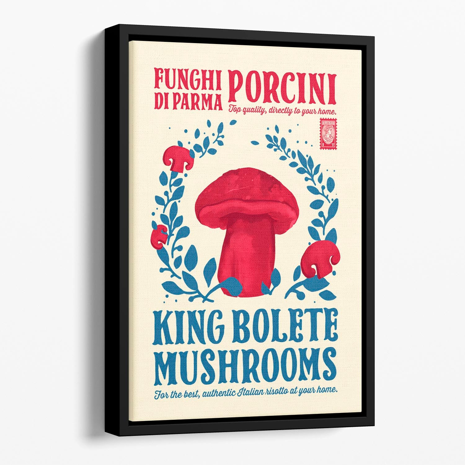 Porcini kitchen print Floating Framed Canvas - Canvas Art Rocks - 1