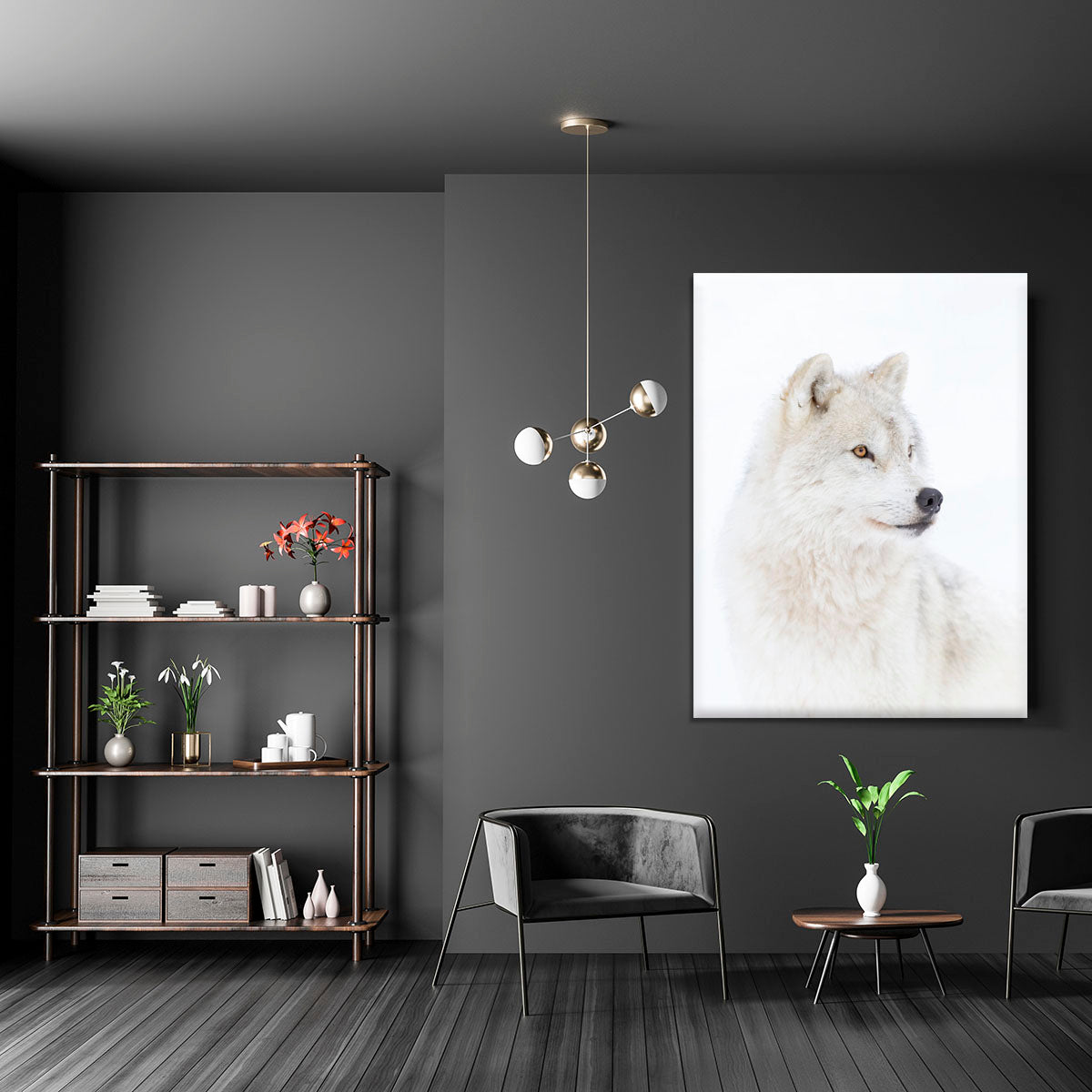 Portrait of an Arctic Wolf Canvas Print or Poster - 1x - 5