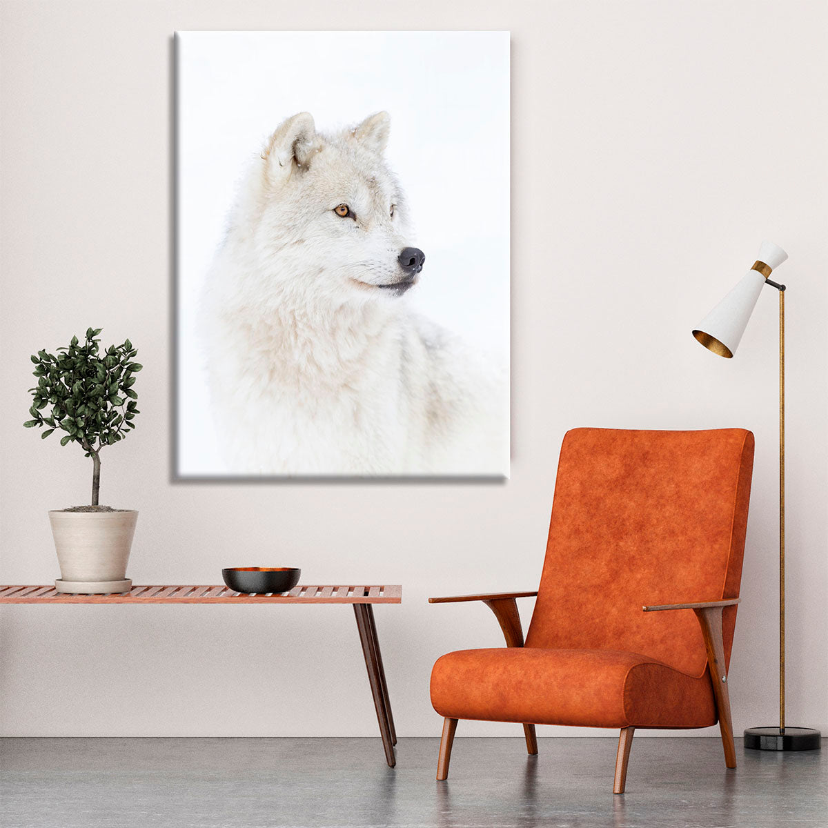 Portrait of an Arctic Wolf Canvas Print or Poster - 1x - 6
