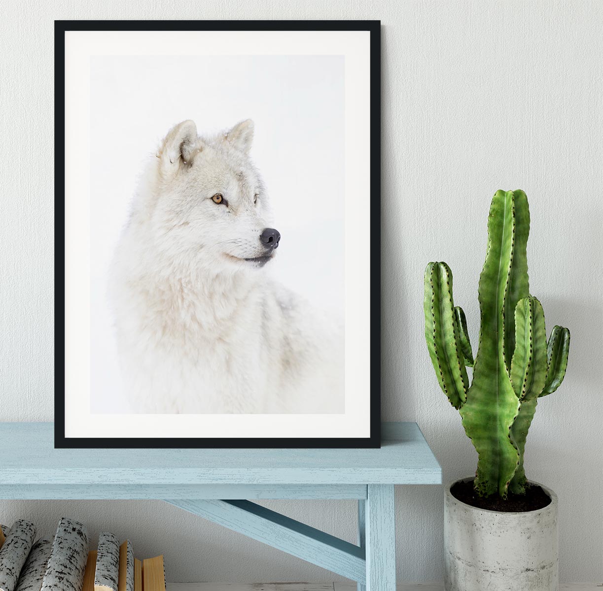 Portrait of an Arctic Wolf Framed Print - 1x - 1