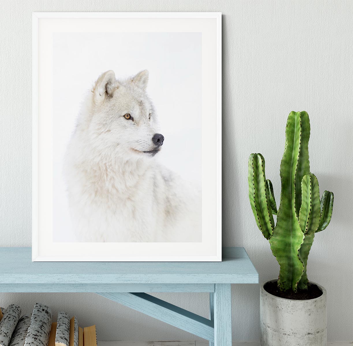 Portrait of an Arctic Wolf Framed Print - 1x - 5