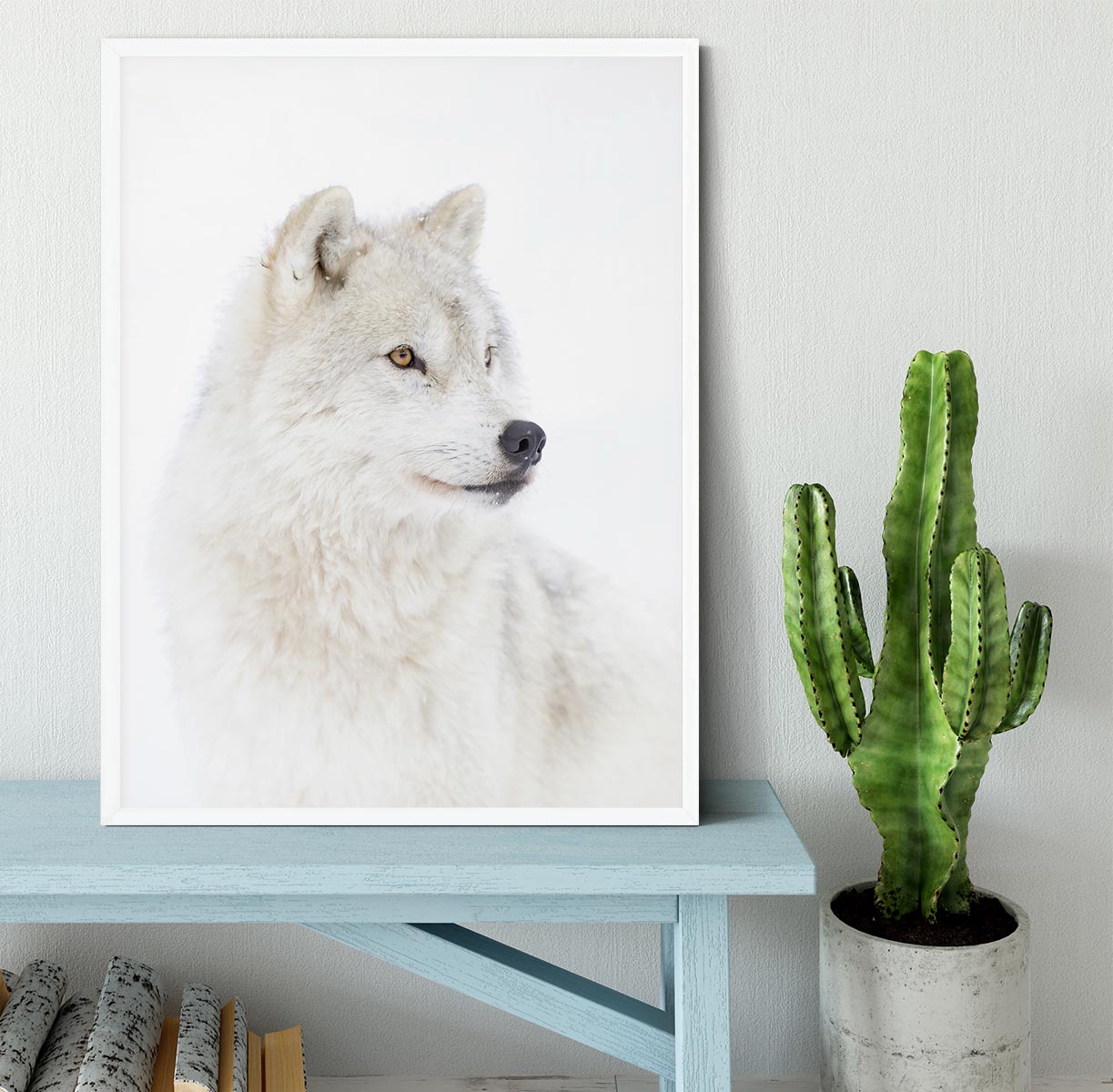 Portrait of an Arctic Wolf Framed Print - 1x -6