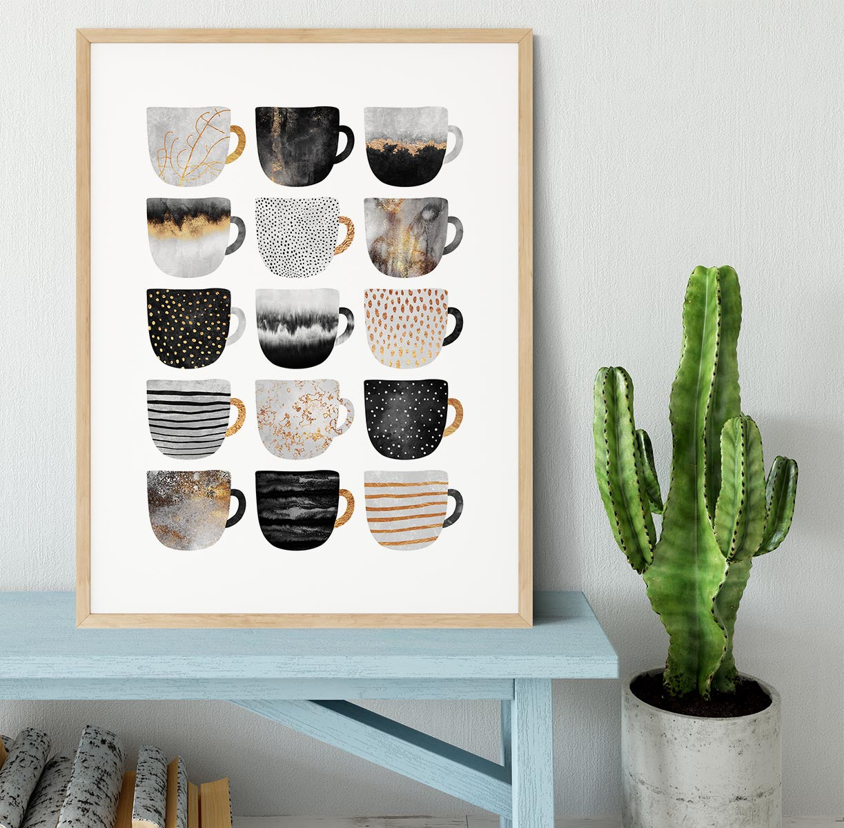 Pretty Coffee Cups Framed Print - Canvas Art Rocks - 3