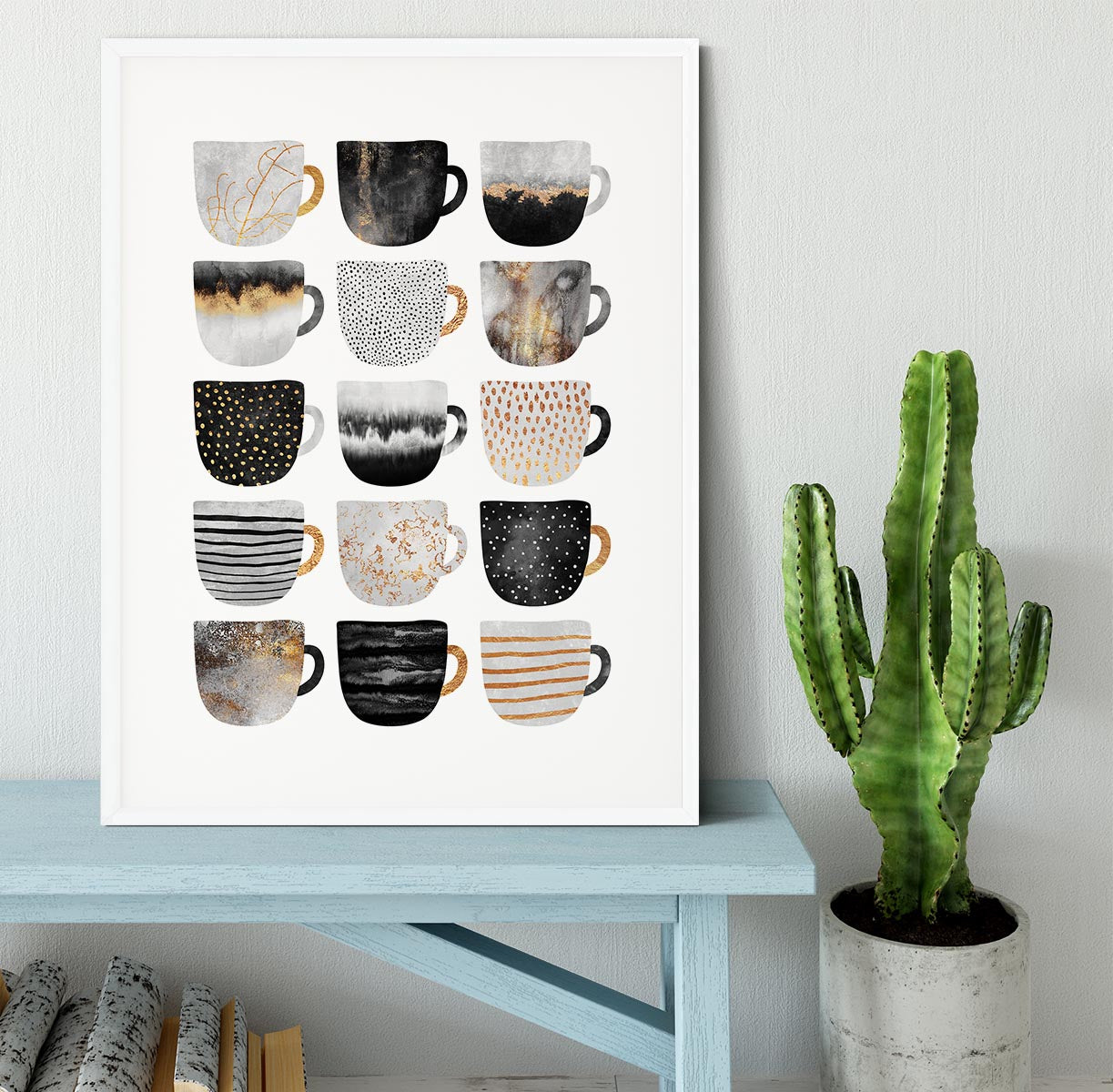 Pretty Coffee Cups Framed Print - Canvas Art Rocks - 5