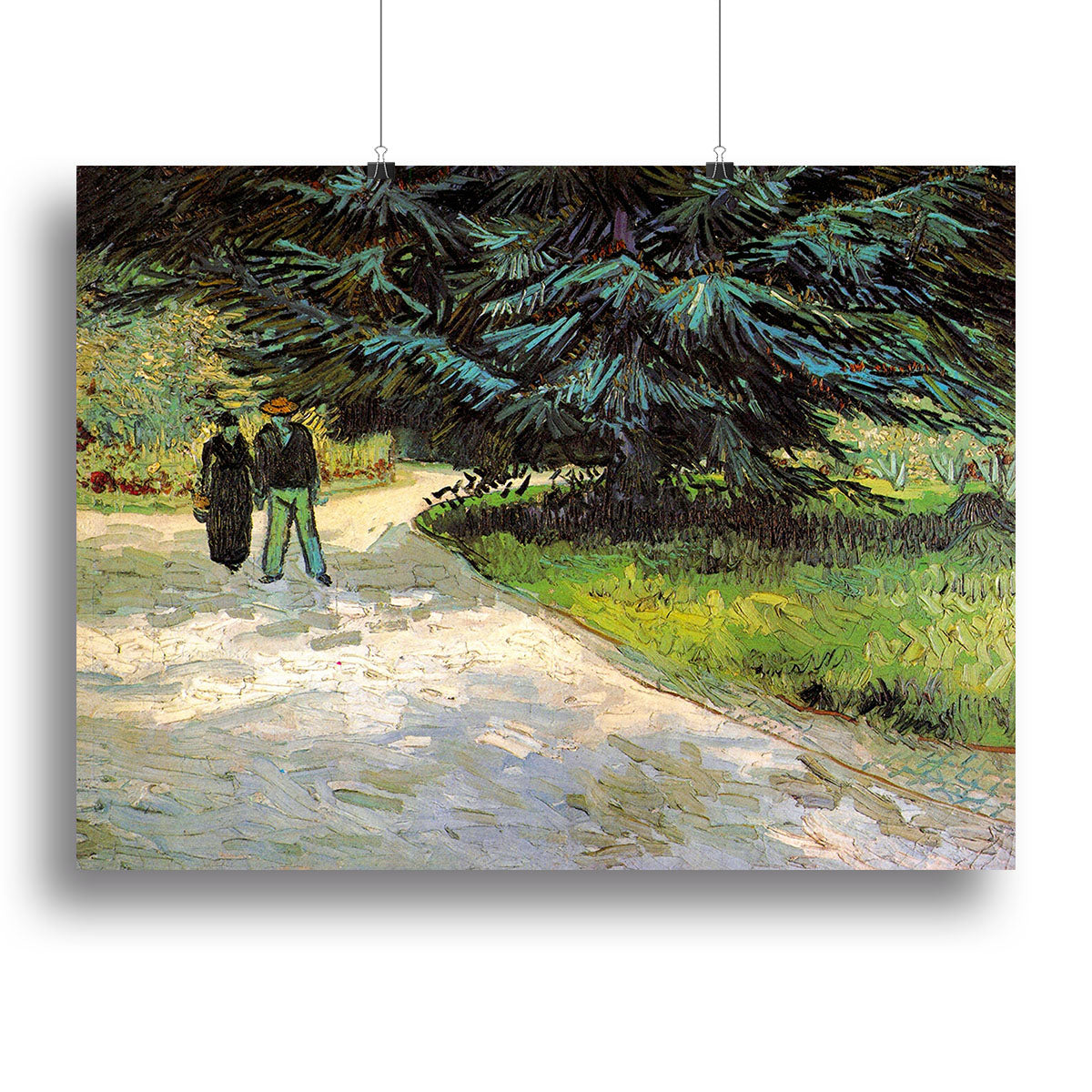Public Garden with Couple and Blue Fir Tree The Poet s Garden III by Van Gogh Poster - Unframed