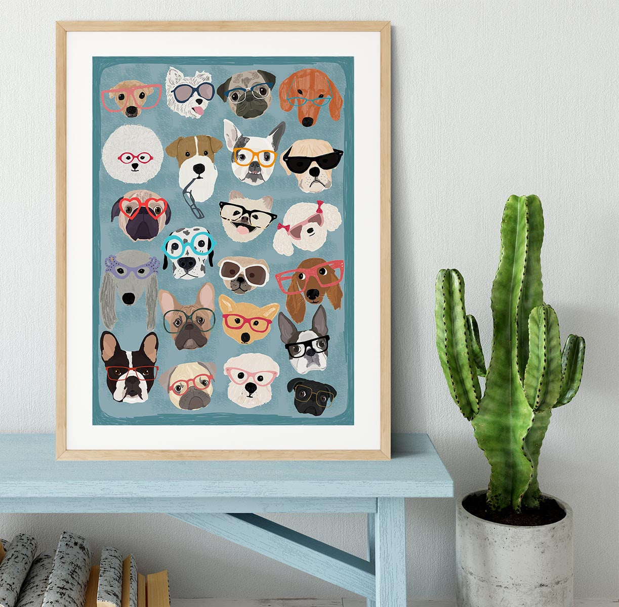 Puzzle Dogs In Glasses Framed Print - 1x - 3