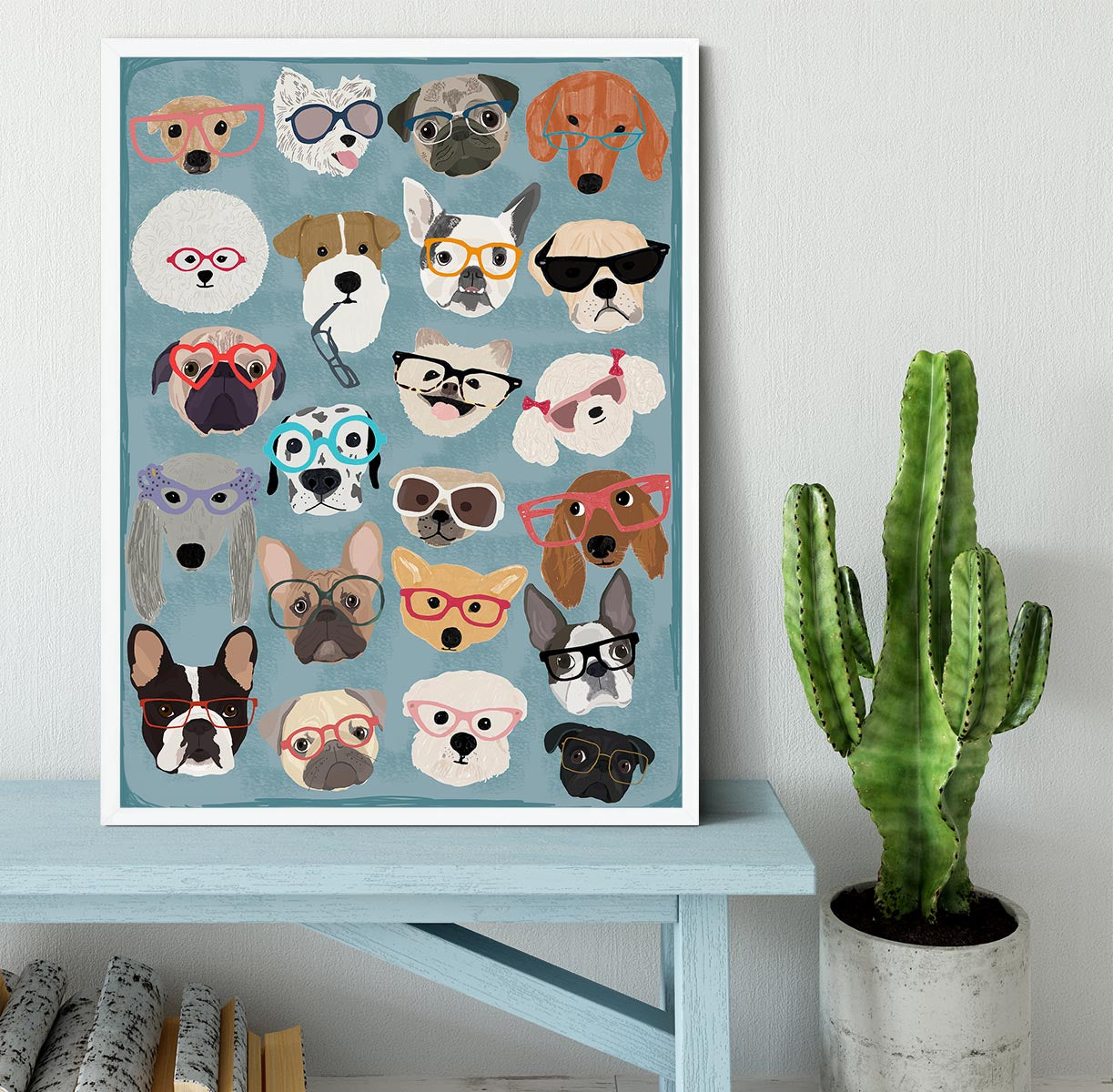 Puzzle Dogs In Glasses Framed Print - 1x -6