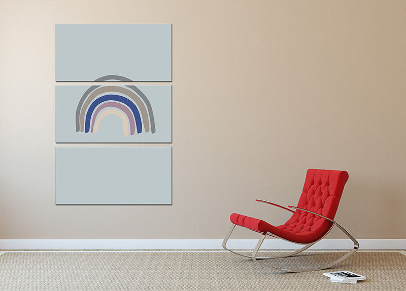 Rainbow Blue 3 Split Panel Canvas Print - 1x - 2