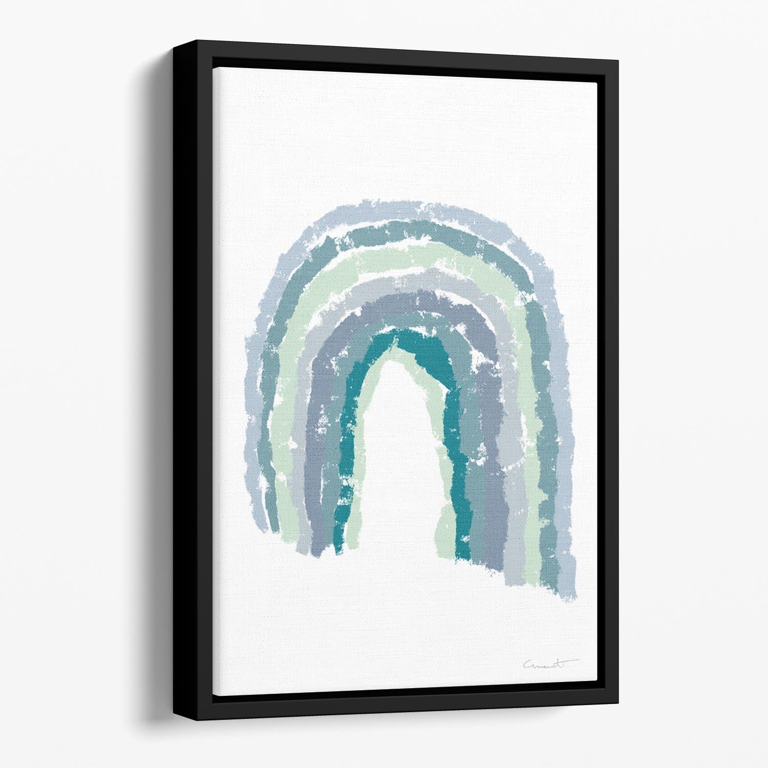 Rainbow Blues Floating Framed Canvas - 1x - 1