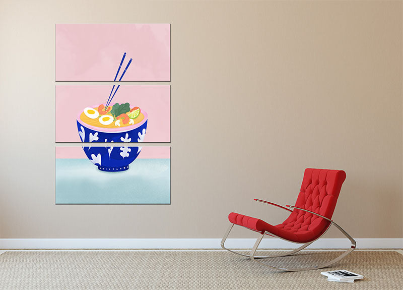 Ramen Bowl 3 Split Panel Canvas Print - Canvas Art Rocks - 2