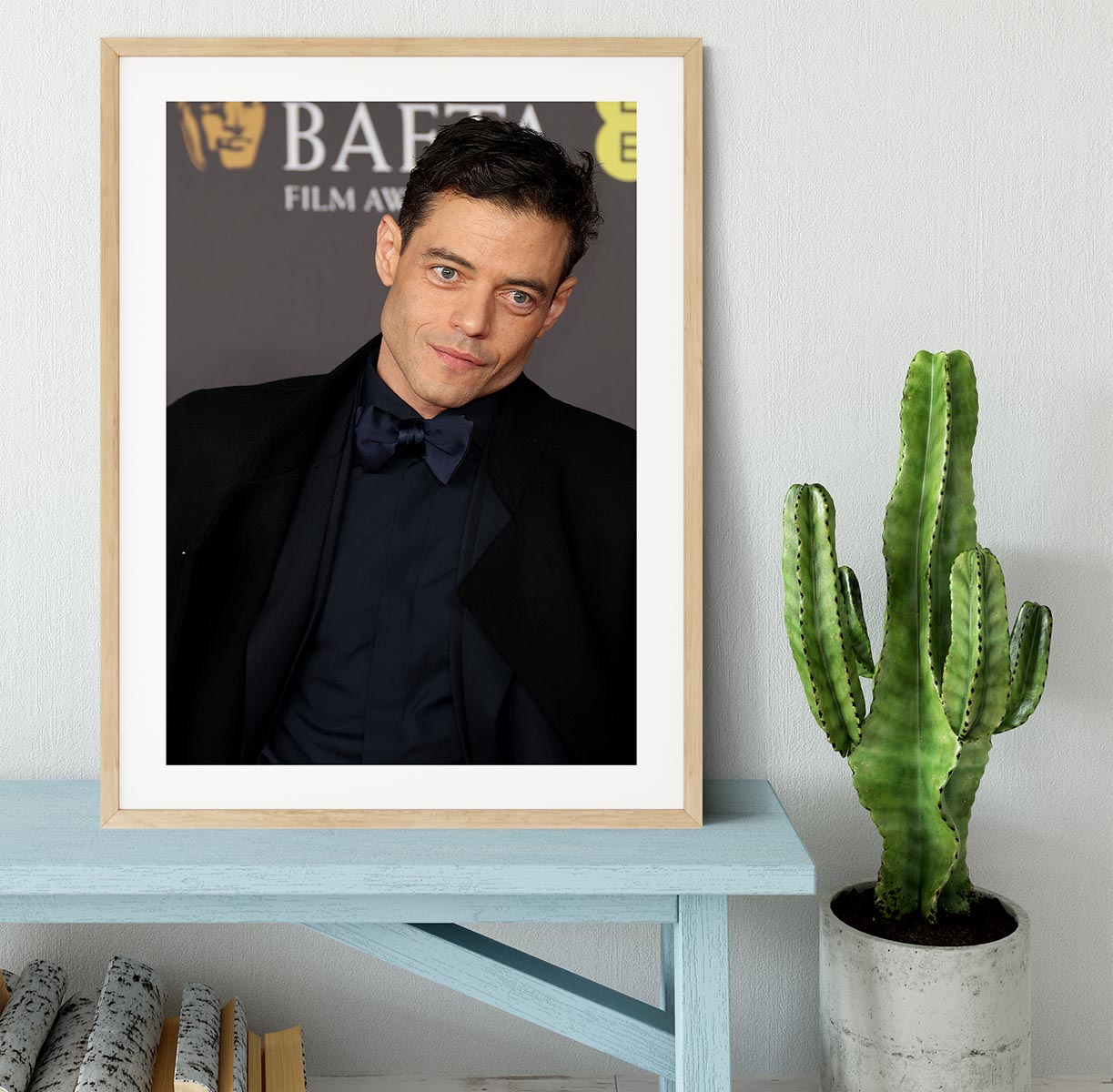 Rami Malek at the Baftas Framed Print - Canvas Art Rocks - 3