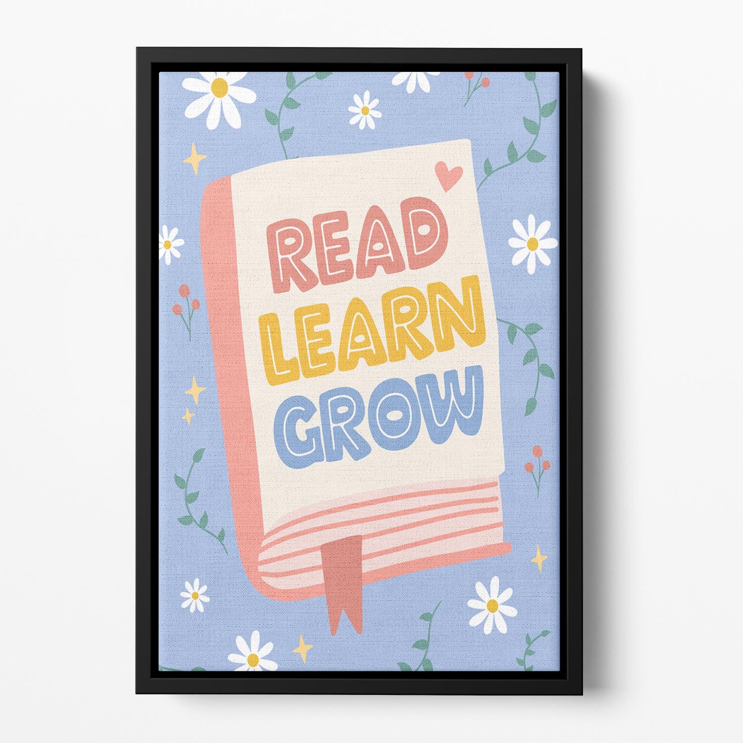 Read Learn Grow Floating Framed Canvas - Canvas Art Rocks - 2