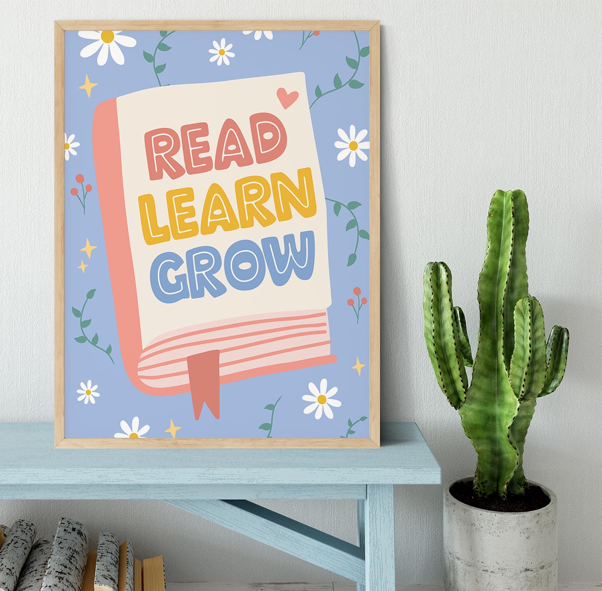 Read Learn Grow Framed Print - Canvas Art Rocks - 4