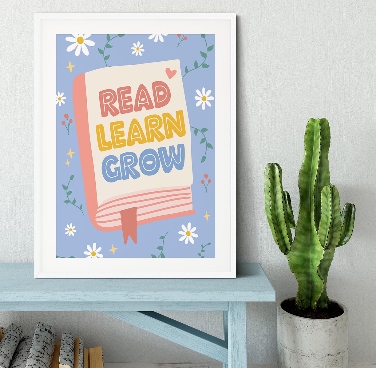 Read Learn Grow Framed Print - Canvas Art Rocks - 5