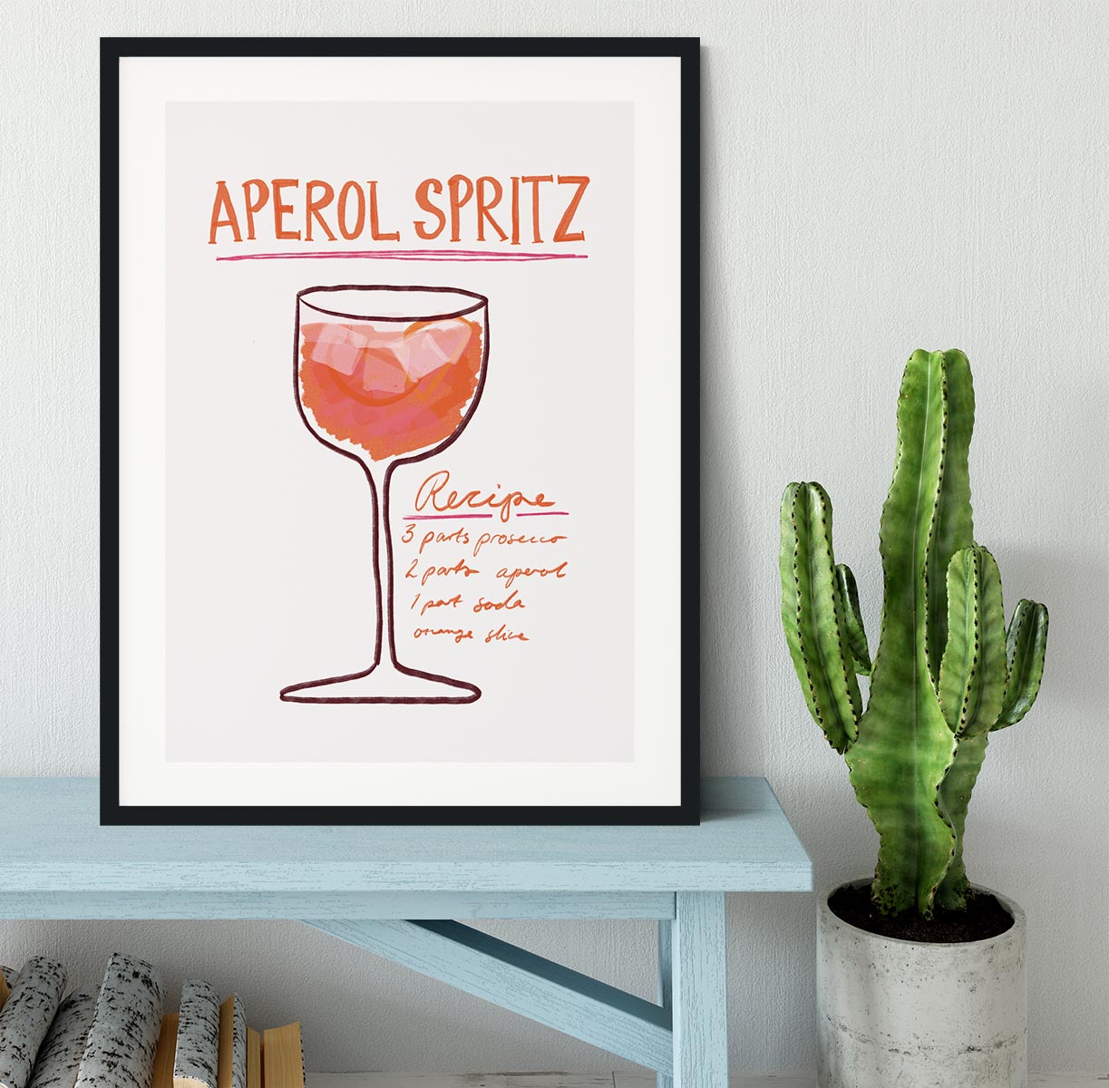 Recipe Aperol Spritz Framed Print - Canvas Art Rocks - 1