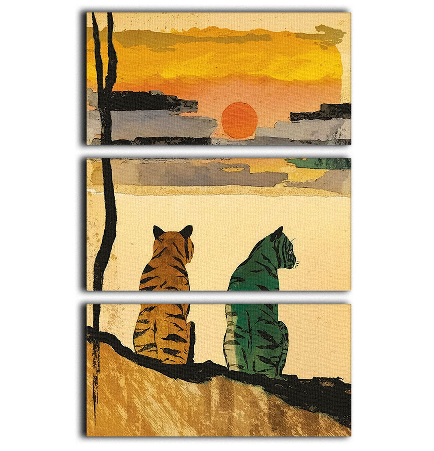 Resting Tigers 3 Split Panel Canvas Print - 1x - 1