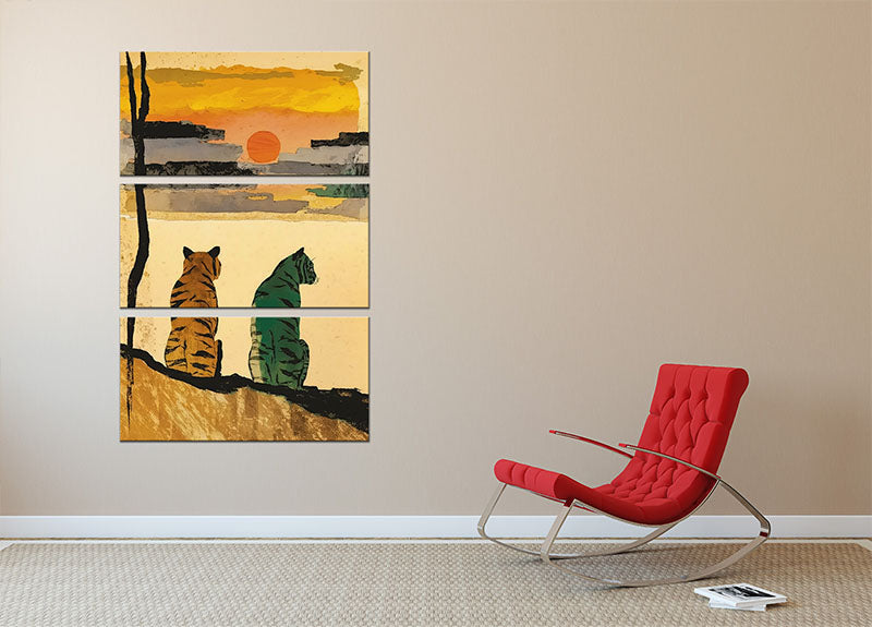 Resting Tigers 3 Split Panel Canvas Print - 1x - 2