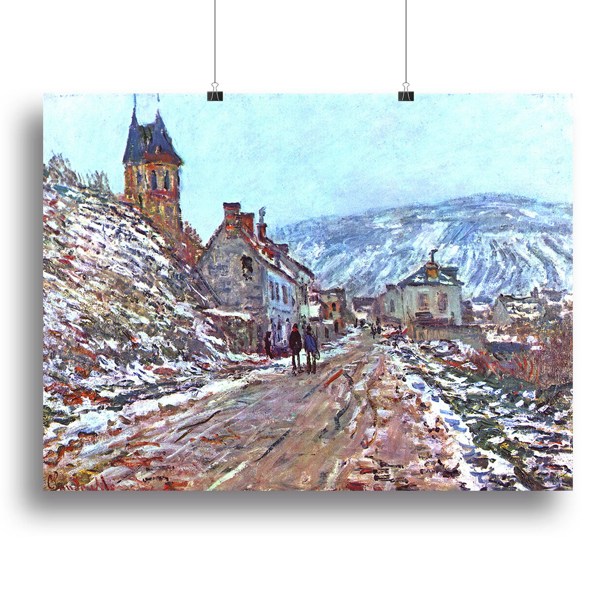 Road to Vetheuil in winter by Monet Poster - Unframed