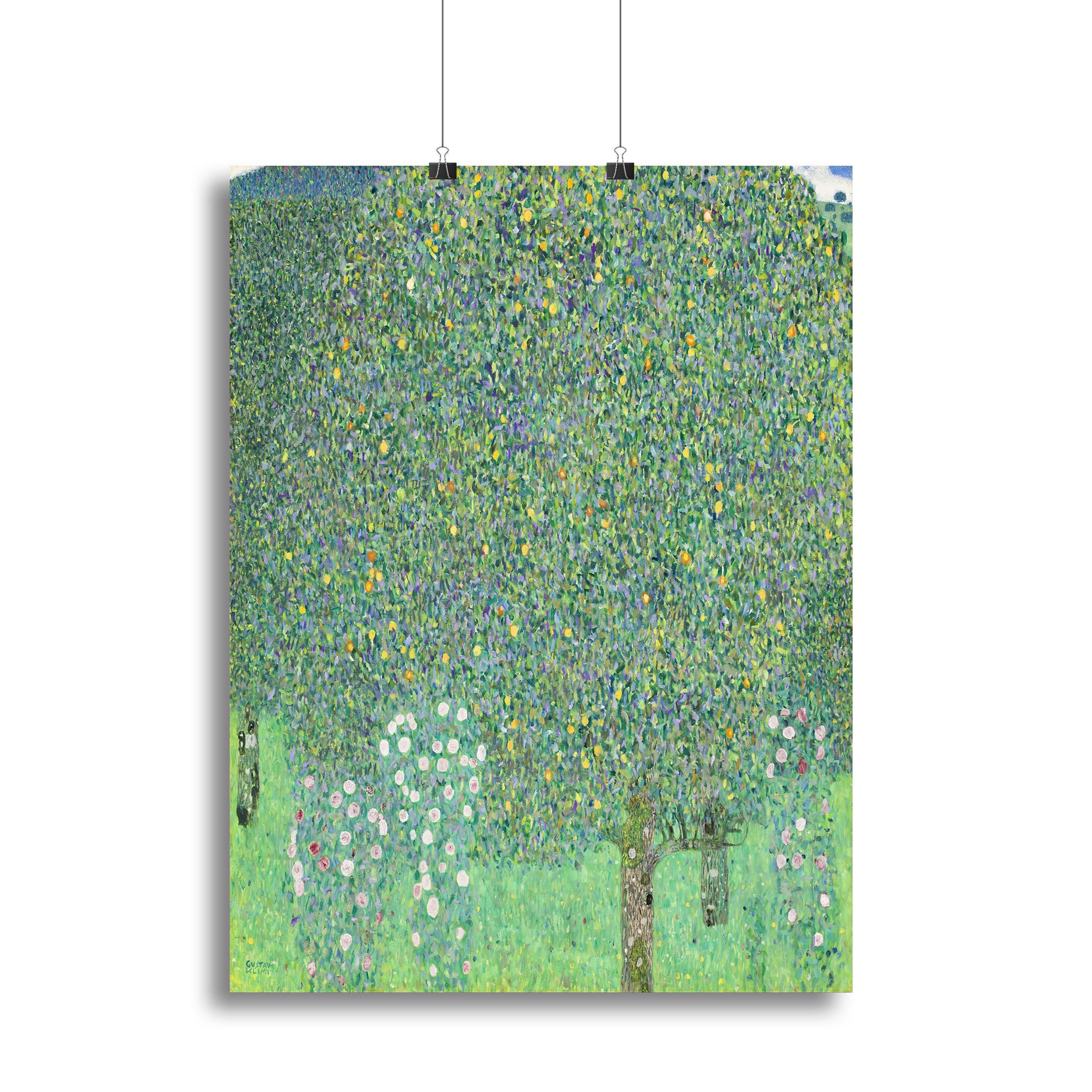 Rose bushes under the Trees by Klimt Poster - Unframed