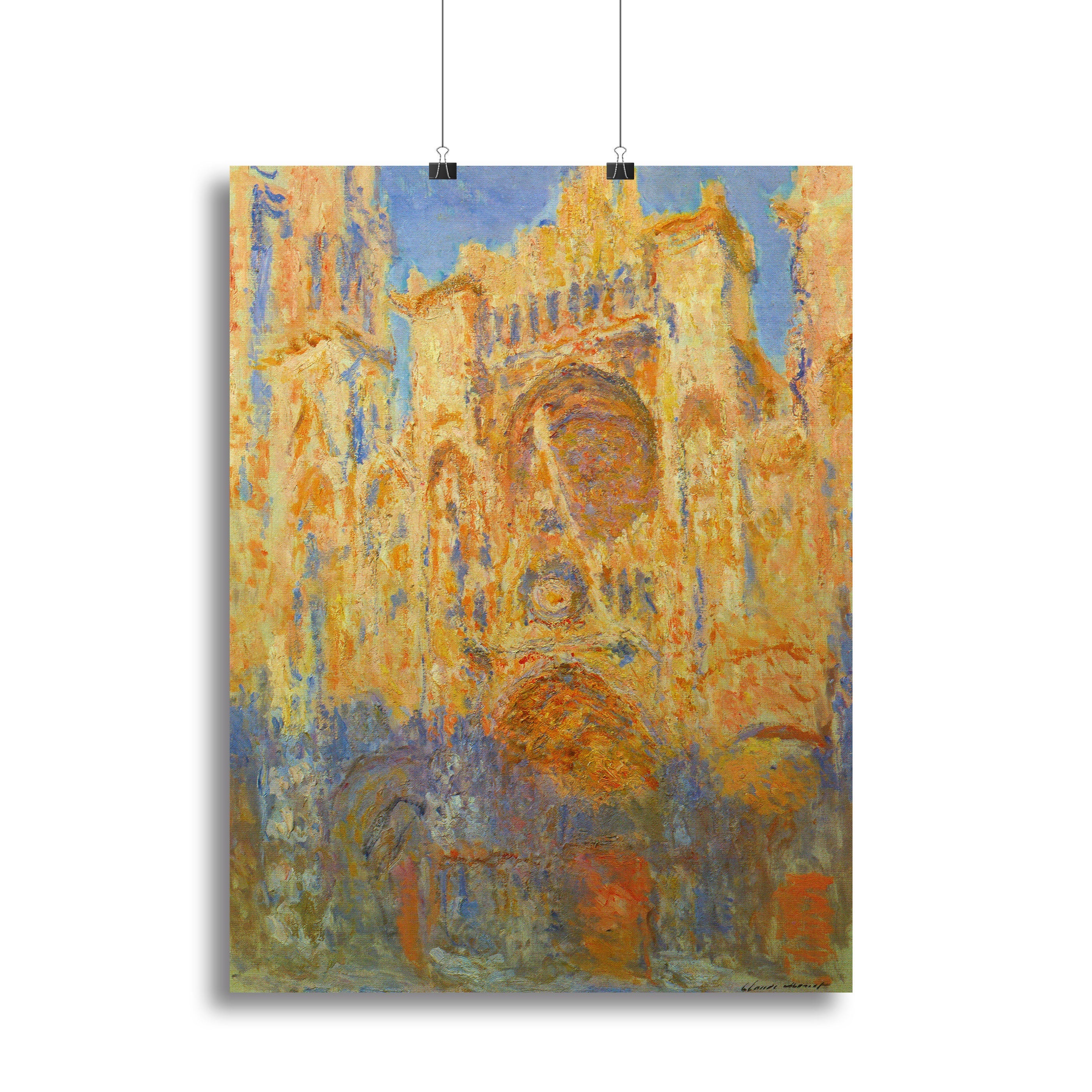 Rouen Cathedral Facade at Sunset by Monet Poster - Unframed