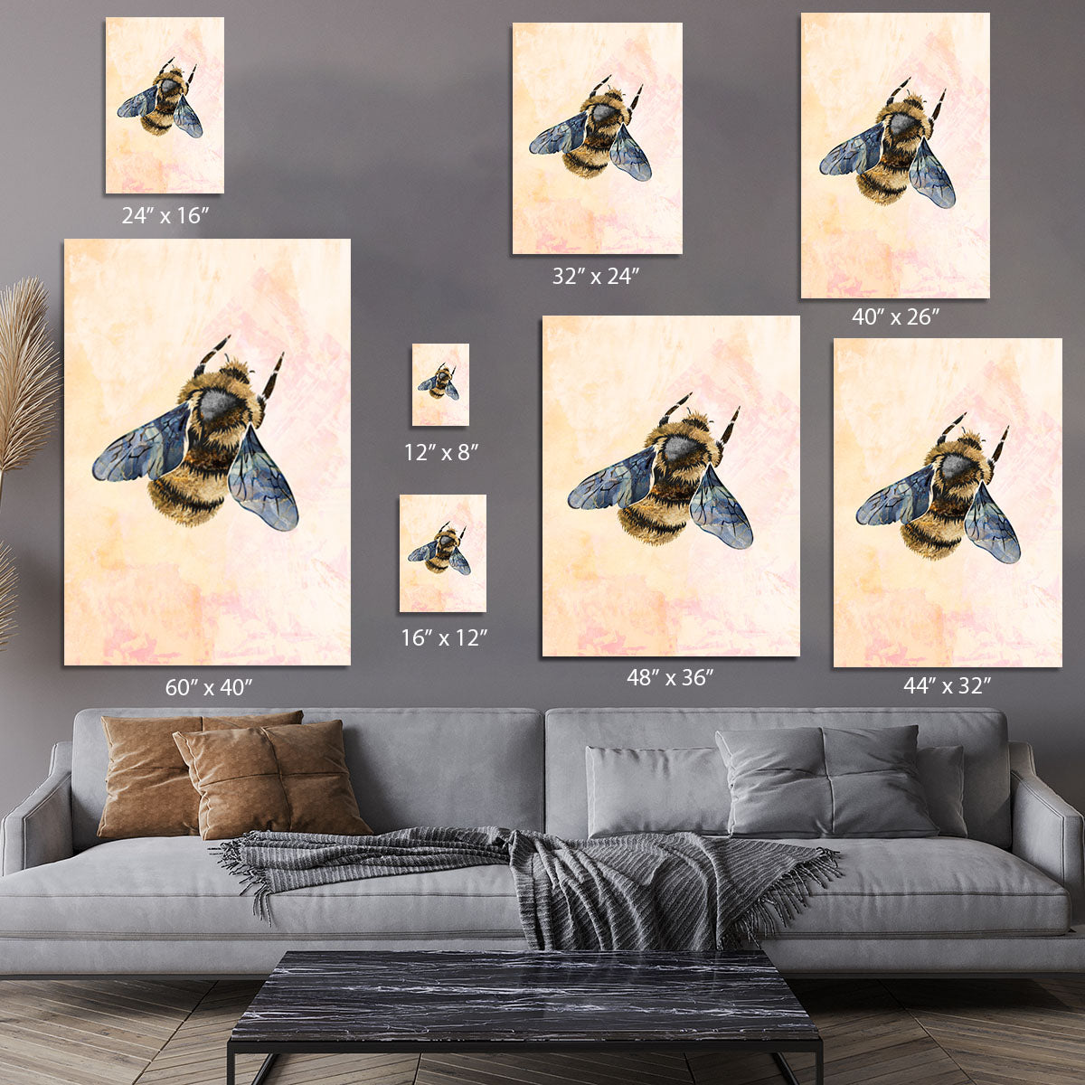 Rustic bee Canvas Print or Poster - 1x - 7