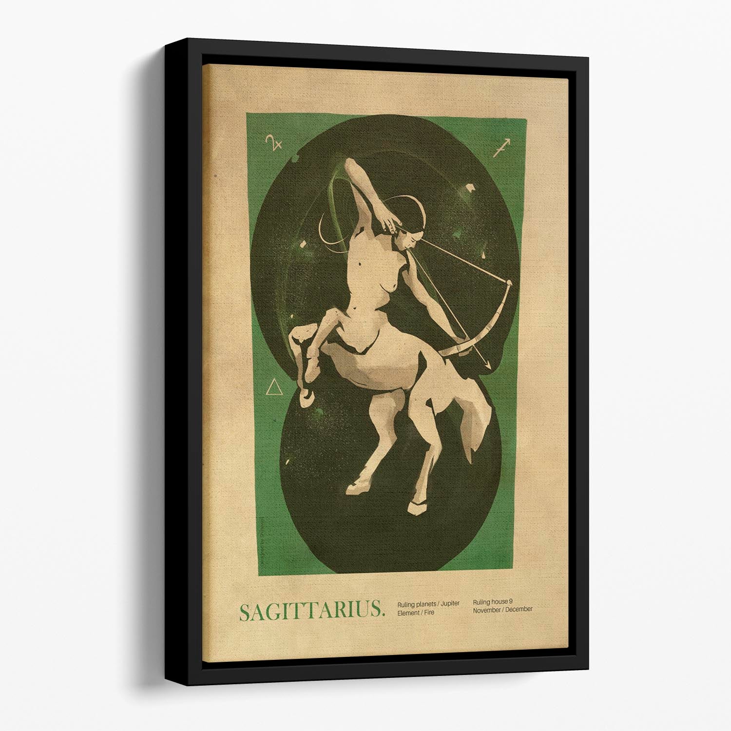 Sagittarius Celestial Light Art Floating Framed Canvas - Canvas Art Rocks - 1