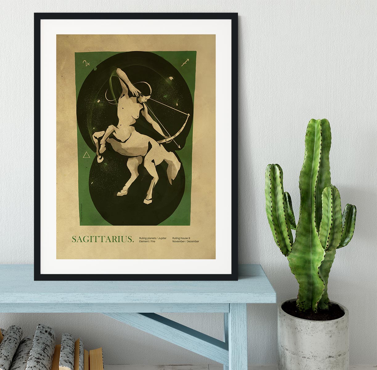 Sagittarius Celestial Light Art Framed Print - Canvas Art Rocks - 1