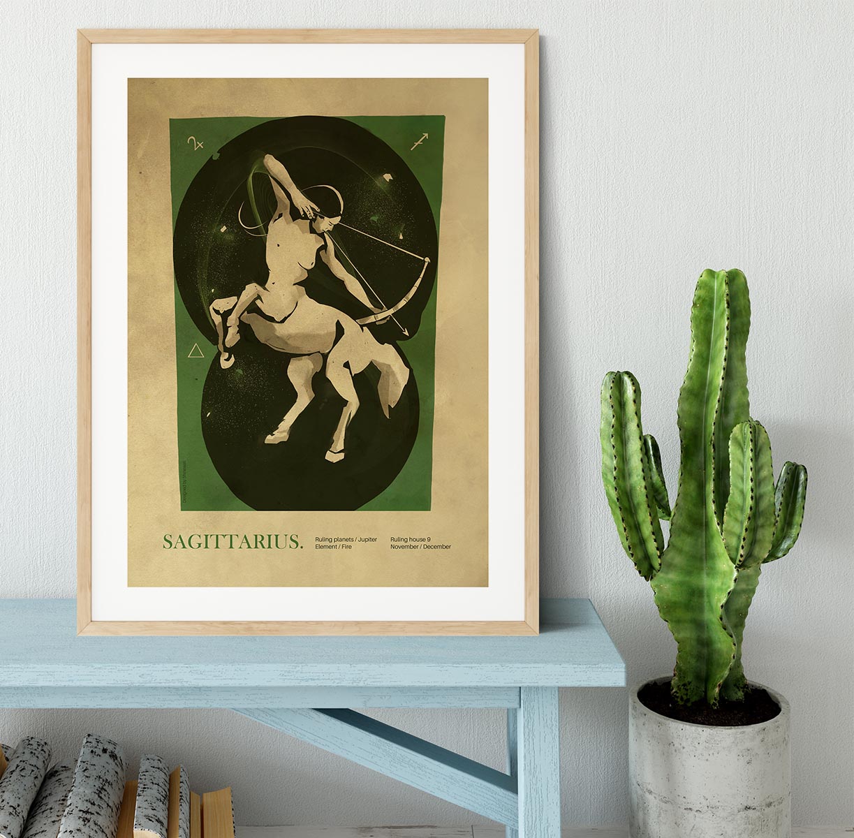 Sagittarius Celestial Light Art Framed Print - Canvas Art Rocks - 3