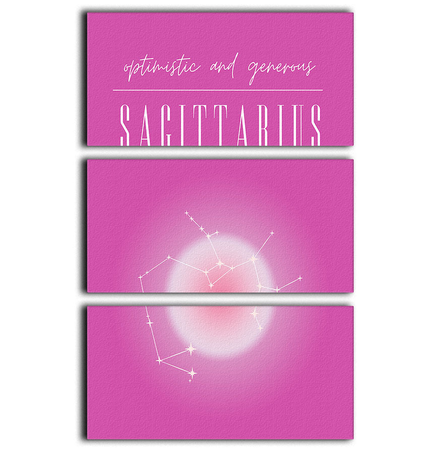 Sagittarius Celestial Print 3 Split Panel Canvas Print - Canvas Art Rocks - 1