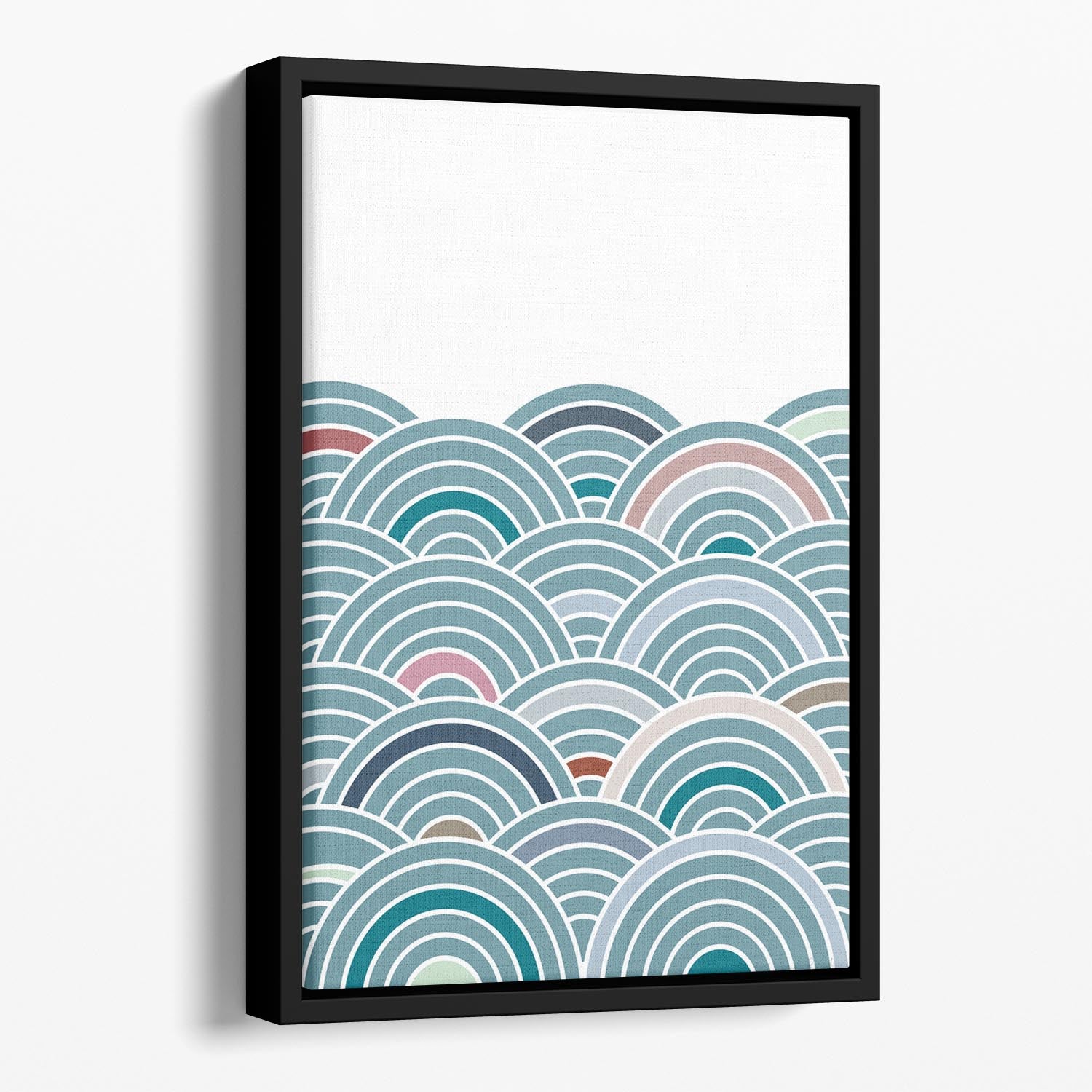 Sea of Rainbows Floating Framed Canvas - 1x - 1