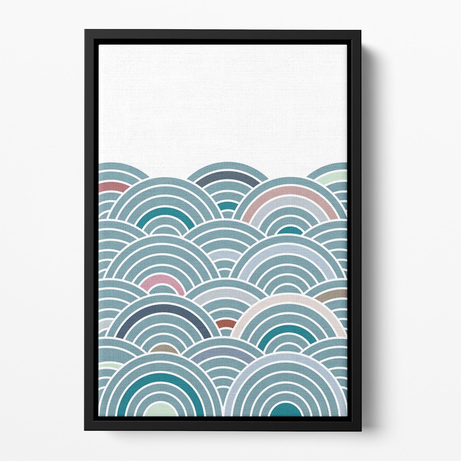 Sea of Rainbows Floating Framed Canvas - 1x - 2