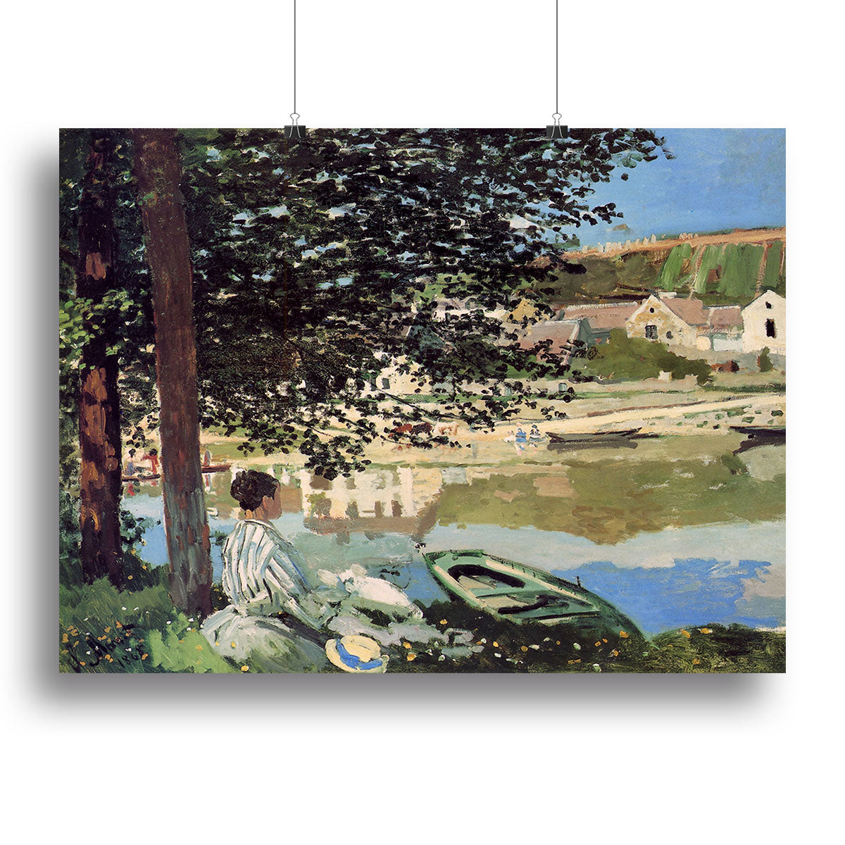 Seine bank at Vethueil by Monet Poster - Unframed