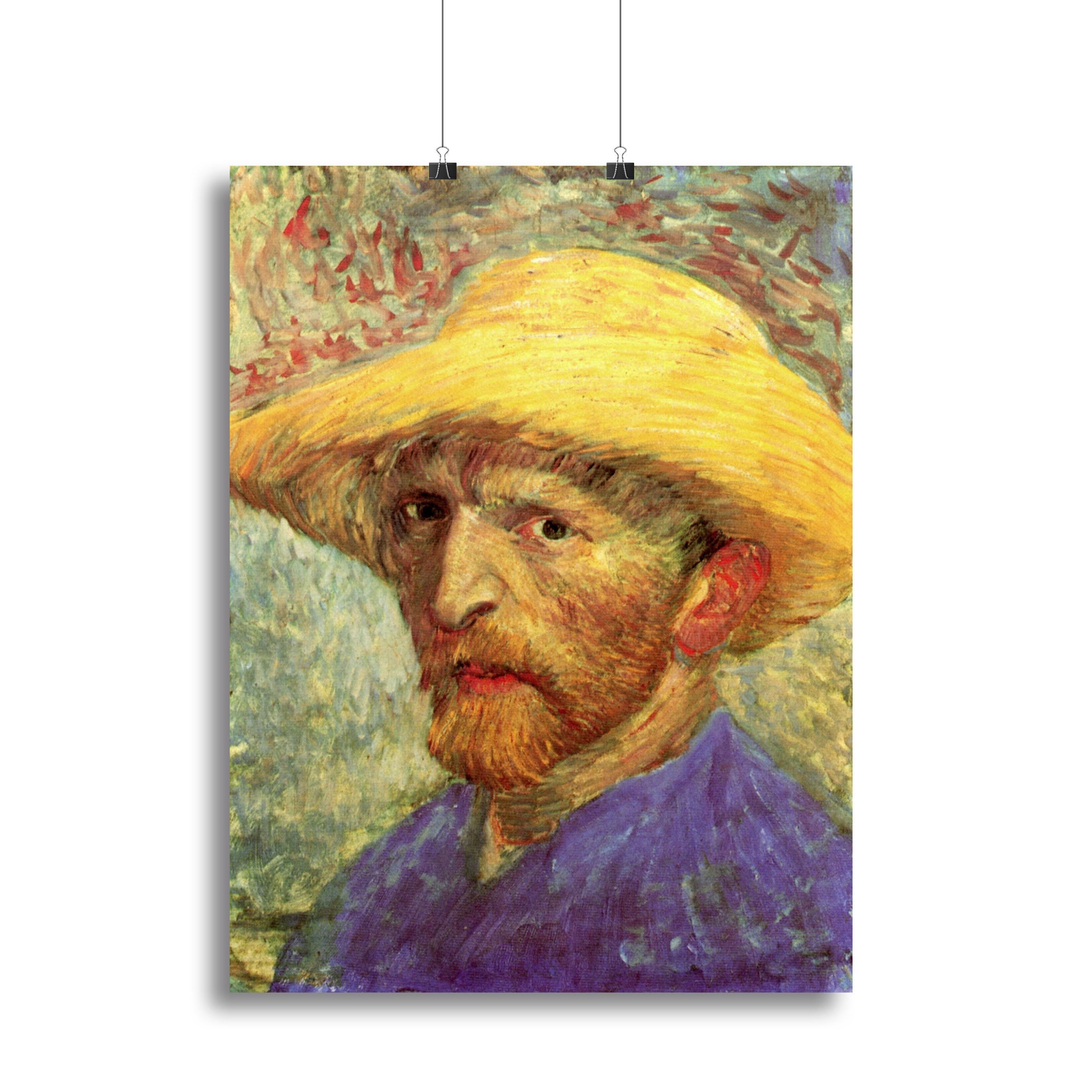 Self-Portrait with Straw Hat 3 by Van Gogh Poster - Unframed