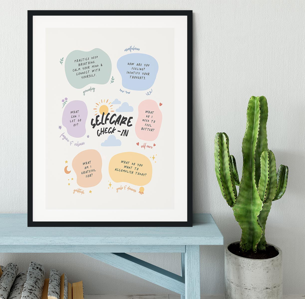 Self Care Checkin Framed Print - Canvas Art Rocks - 1