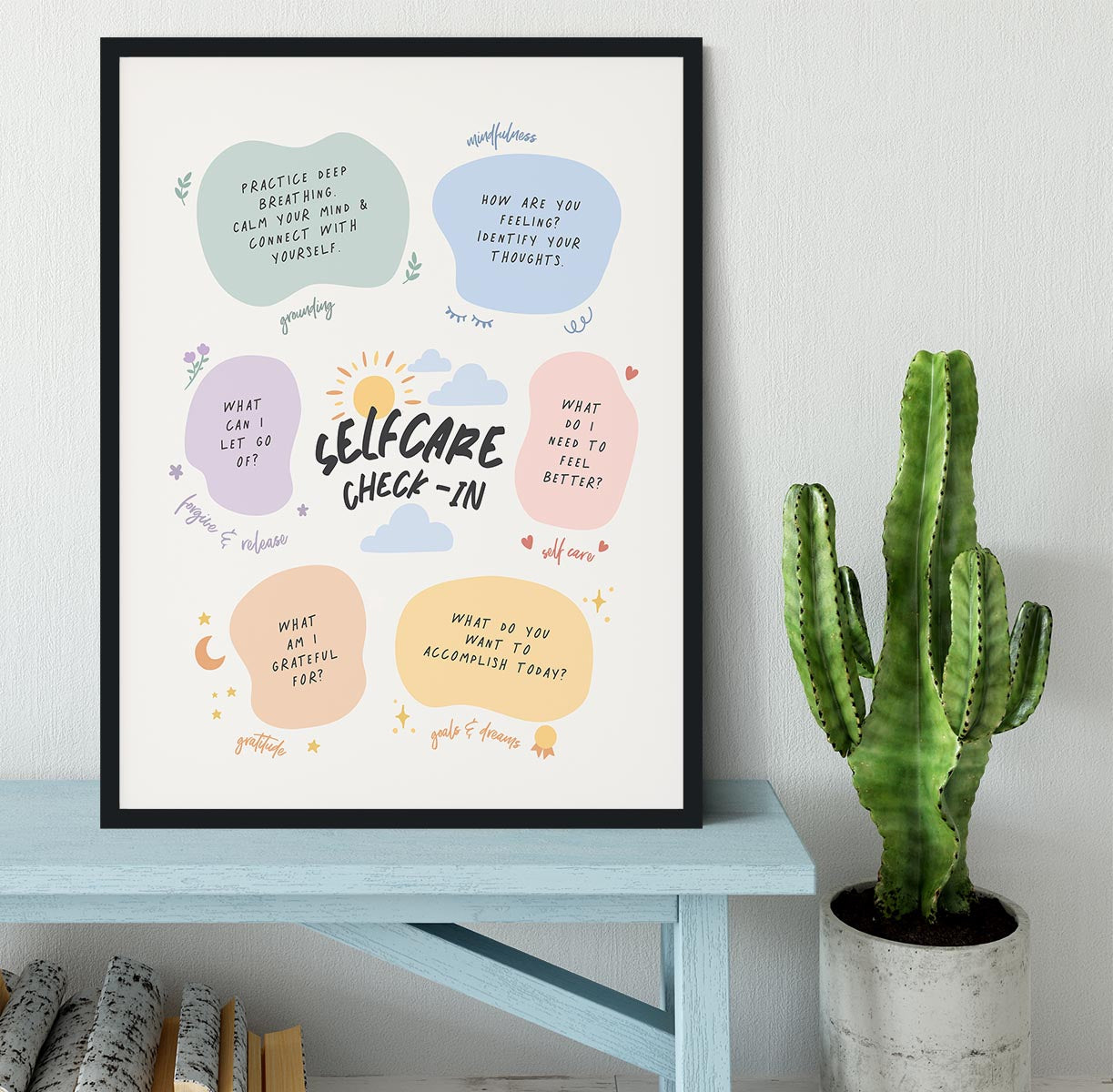 Self Care Checkin Framed Print - Canvas Art Rocks - 2