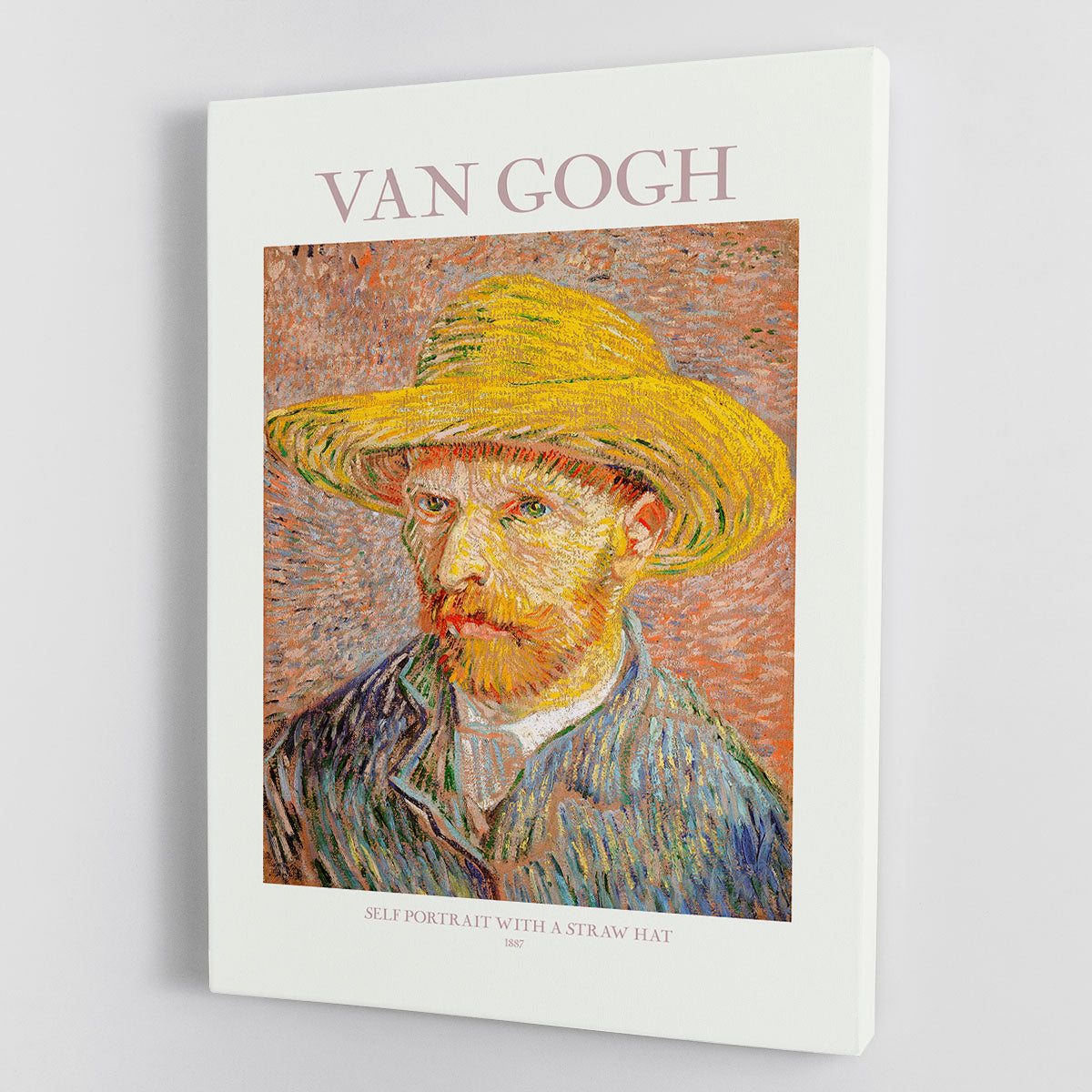 Self Portrait With Straw Hat Titled Canvas Print or Poster - Canvas Art Rocks - 1