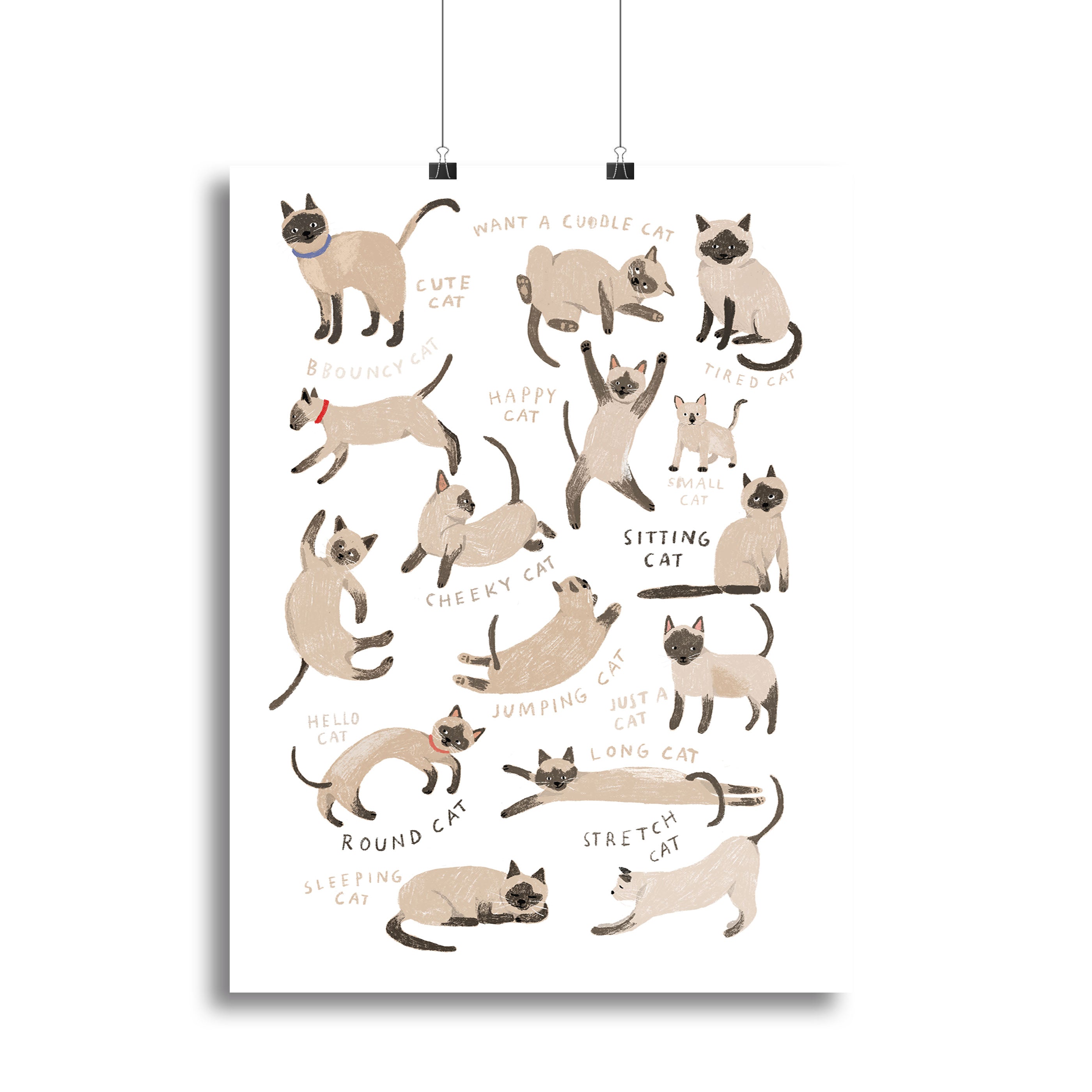 Siamese Cat Print Canvas Print or Poster - 1x - 2