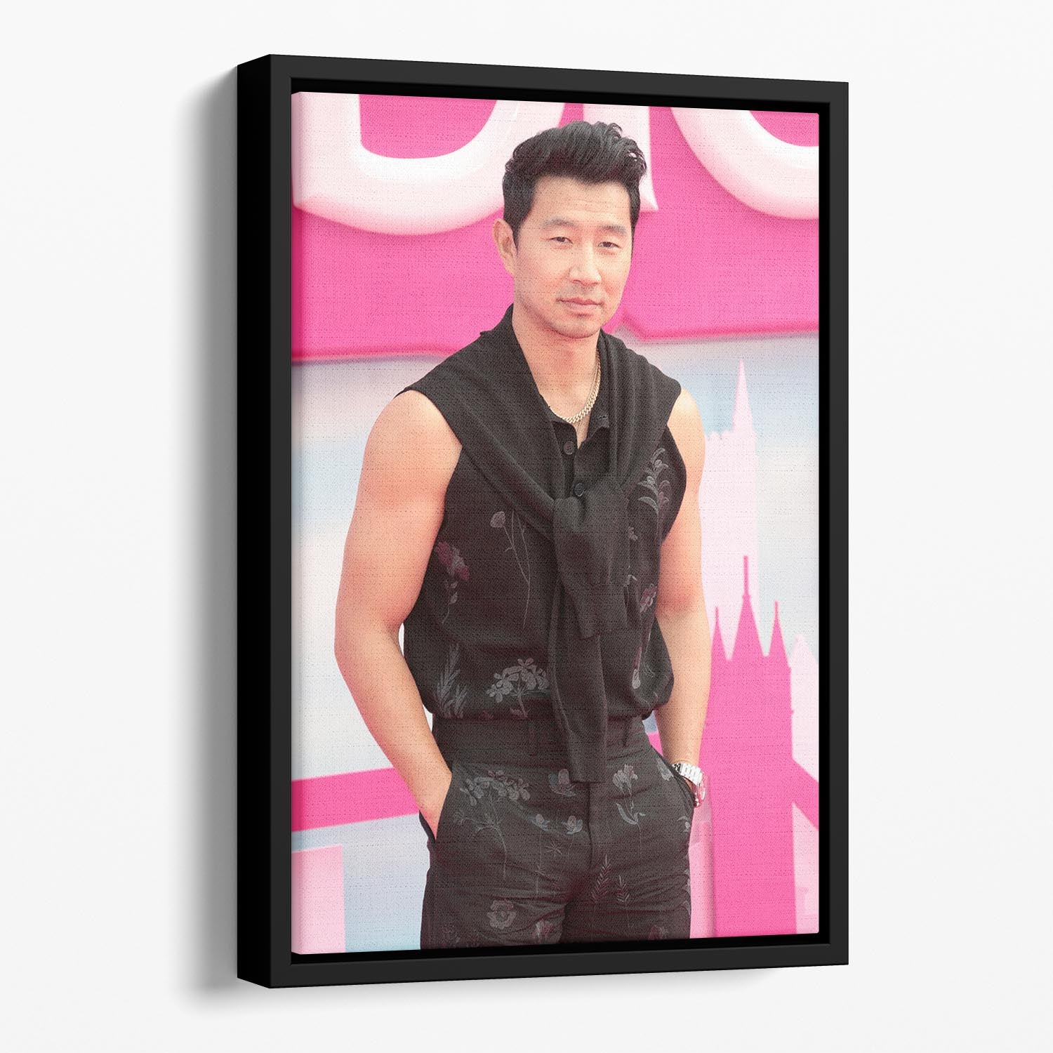 Simu Liu at the Barbie premiere Floating Framed Canvas - Canvas Art Rocks - 1