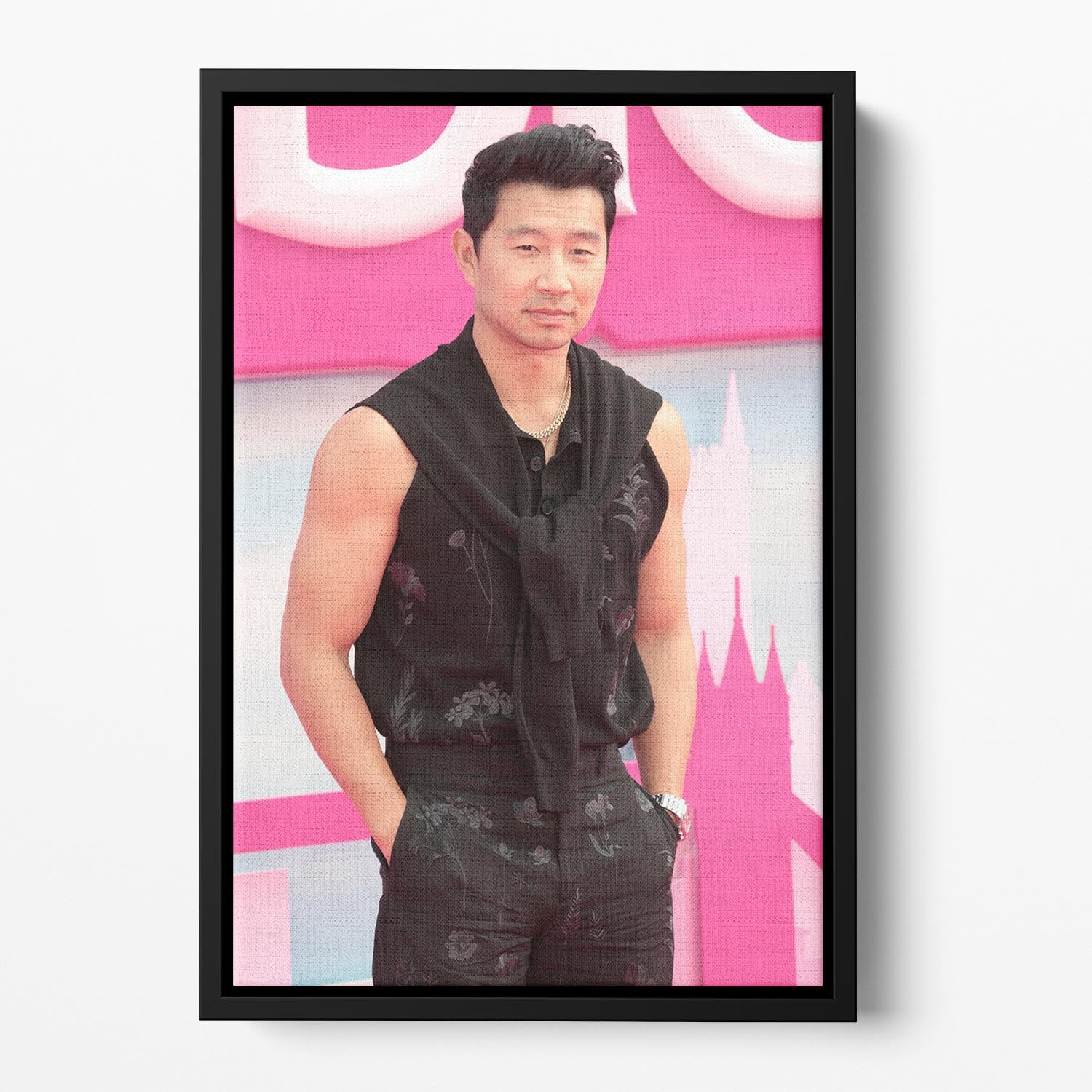 Simu Liu at the Barbie premiere Floating Framed Canvas - Canvas Art Rocks - 2