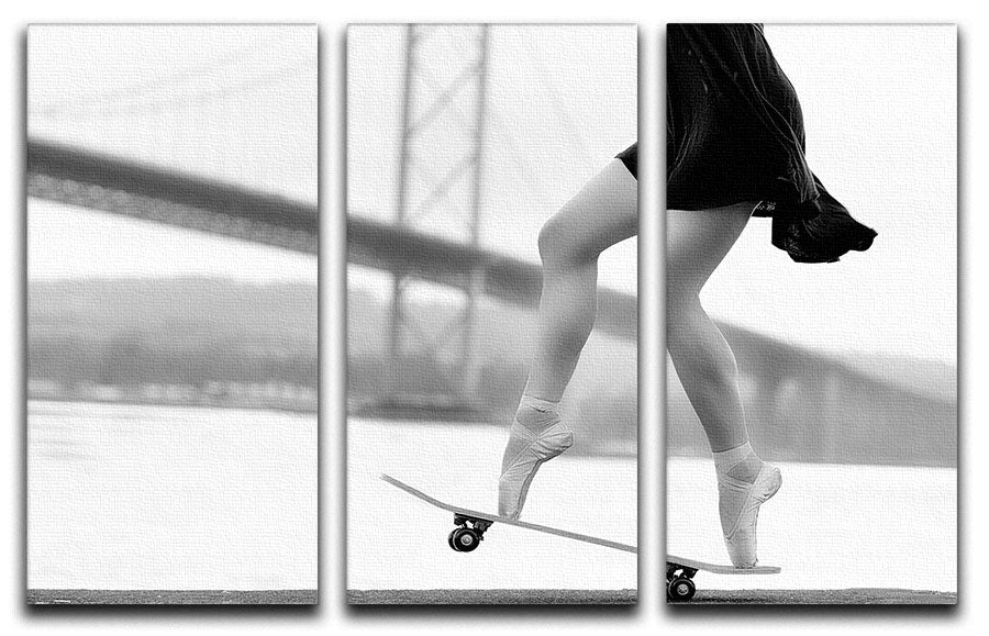 Skater Girl 3 Split Panel Canvas Print - 1x - 1