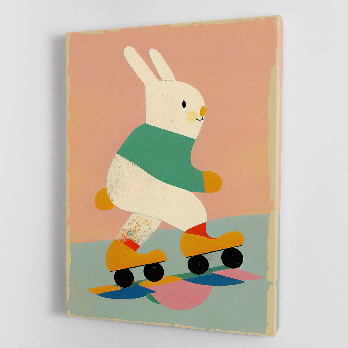 Skating Bunny Canvas Print or Poster - 1x - 1