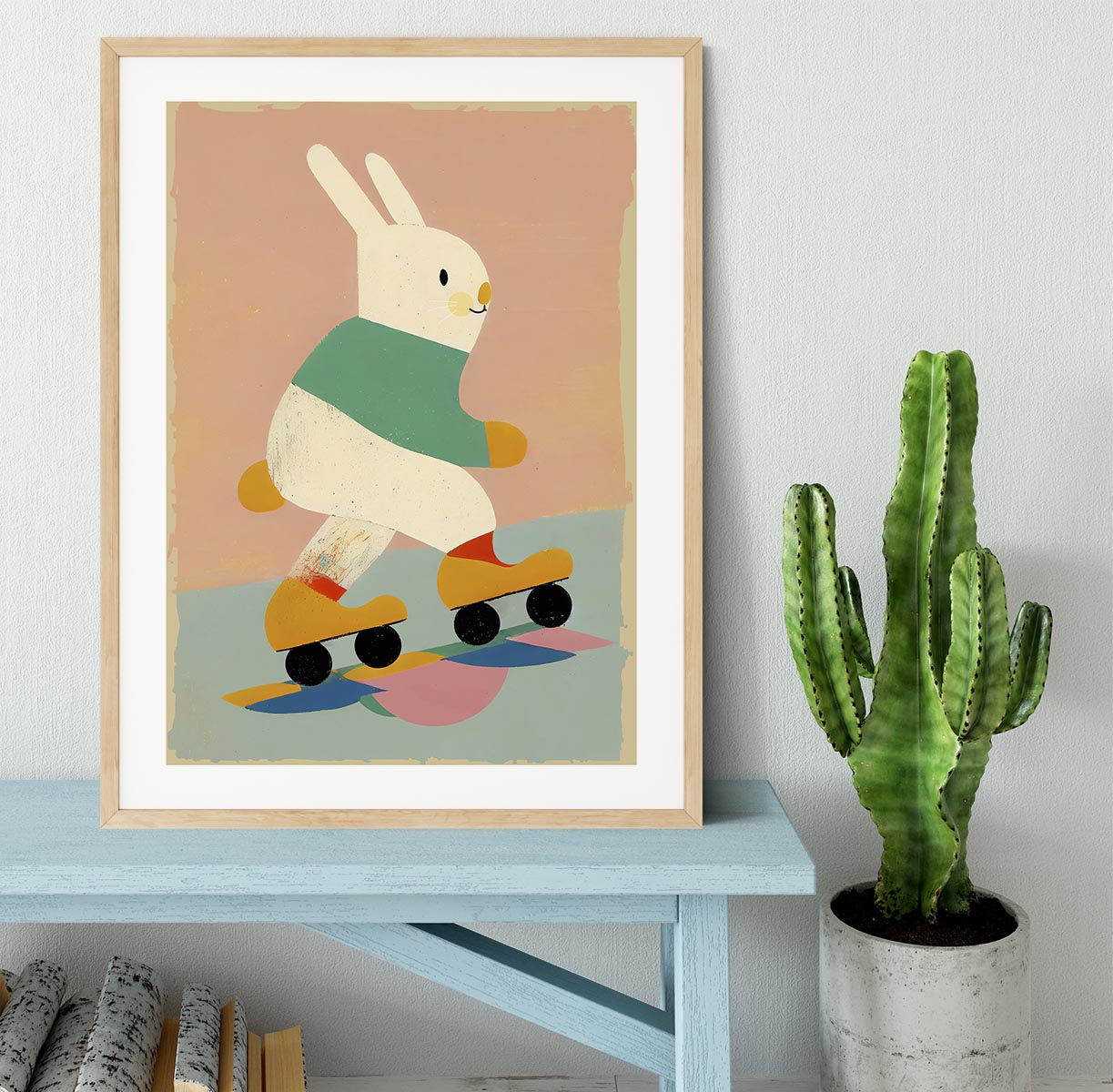 Skating Bunny Framed Print - 1x - 3