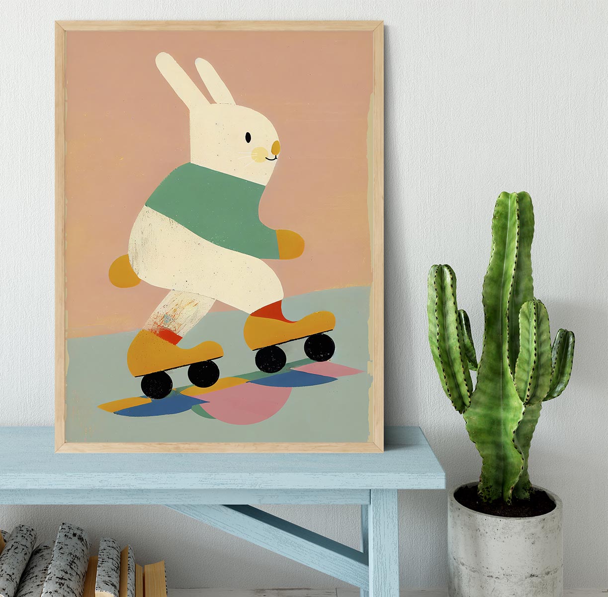 Skating Bunny Framed Print - 1x - 4