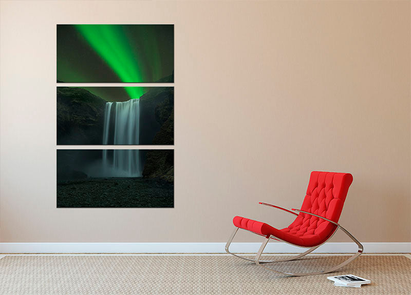 Skogafoss 3 Split Panel Canvas Print - Canvas Art Rocks - 2