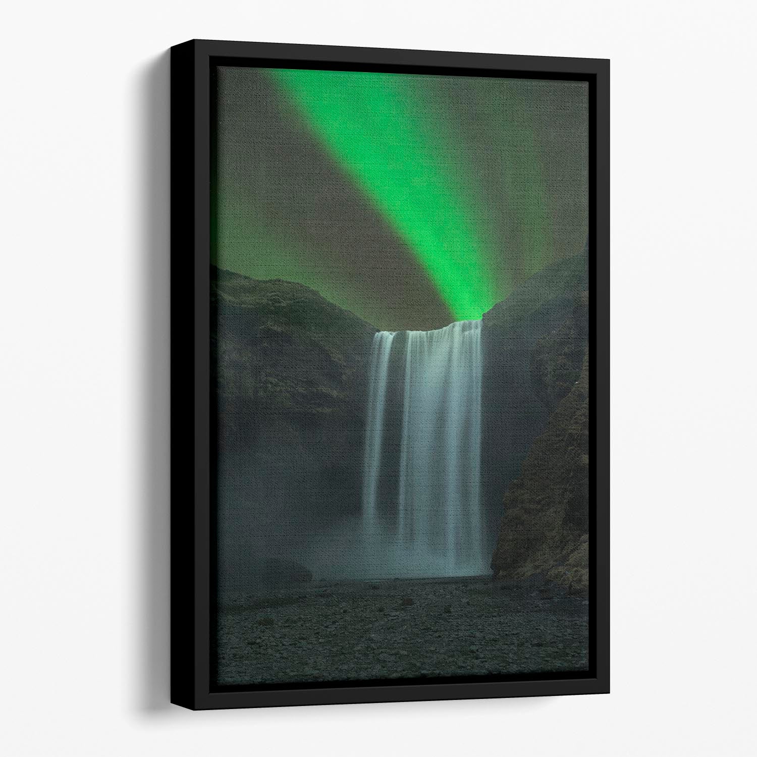 Skogafoss Floating Framed Canvas - Canvas Art Rocks - 1