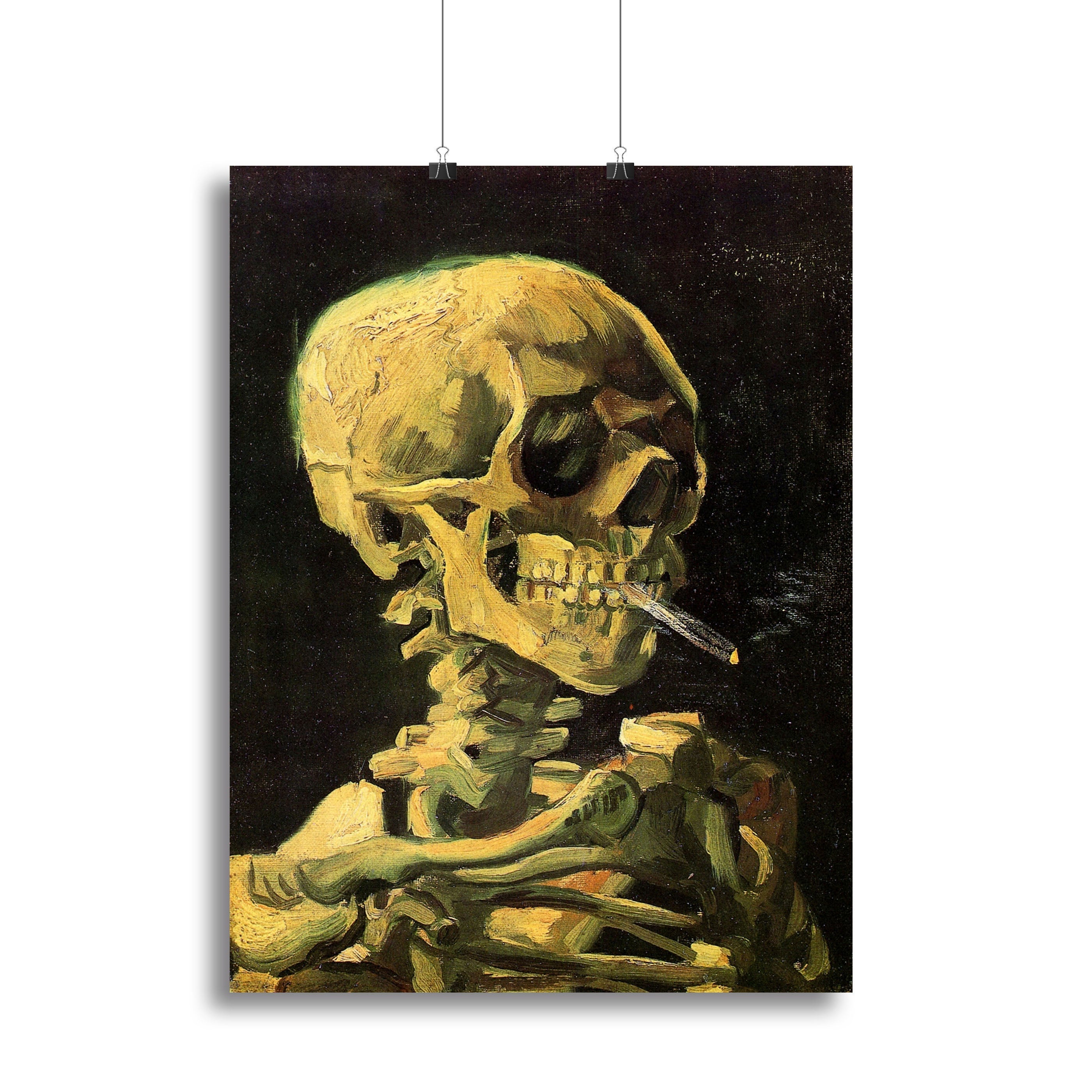 Skull with Burning Cigarette by Van Gogh Poster - Unframed