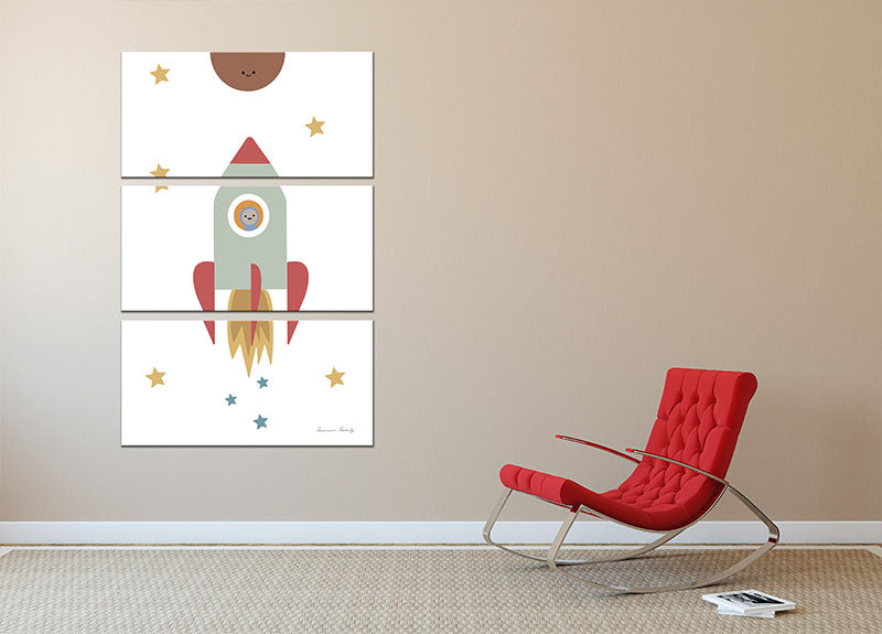 Solar Rocket 3 Split Panel Canvas Print - 1x - 2